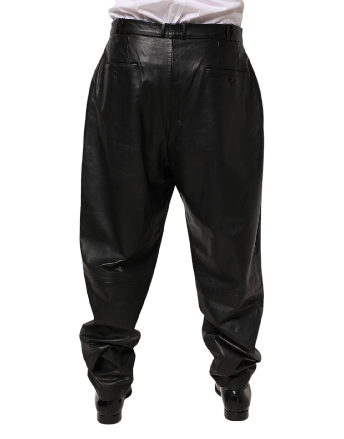 Dolce & Gabbana Black Lamb Leather Trousers Men Pants - RIMODA
