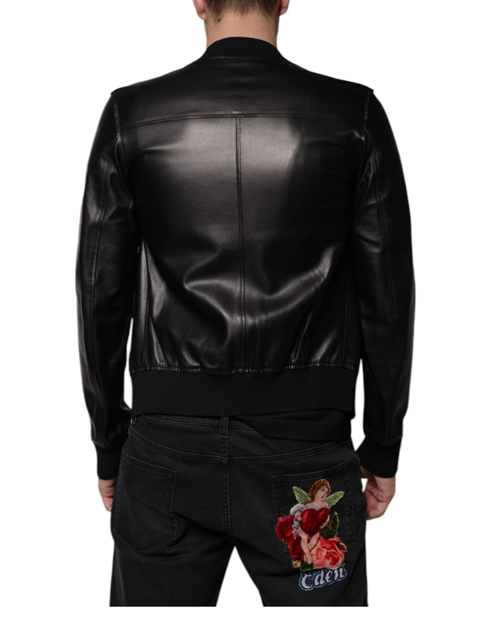 Dolce & Gabbana Black Lambskin Full Zip Biker Blouson Jacket - RIMODA