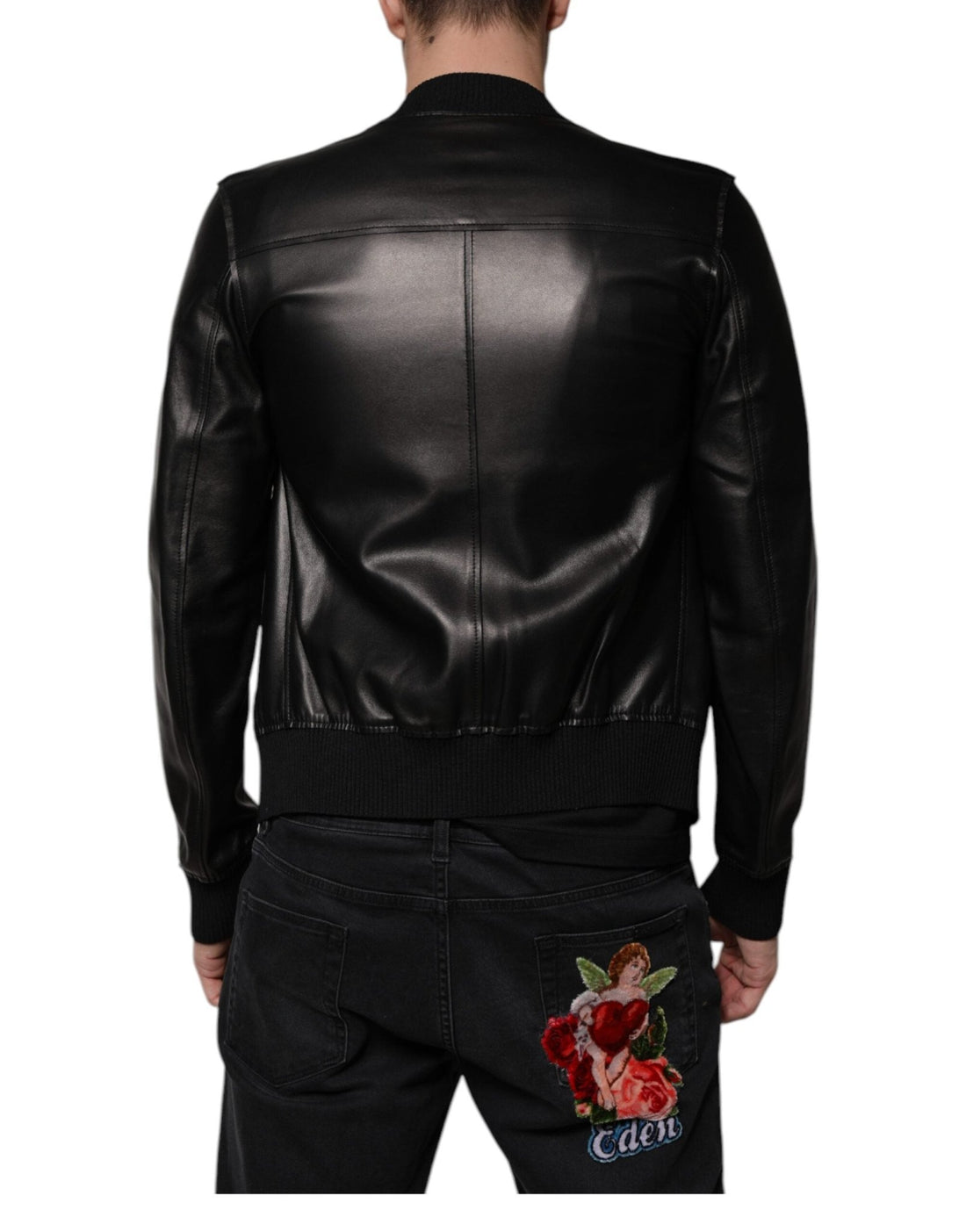 Dolce & Gabbana Black Lambskin Full Zip Biker Blouson Jacket - RIMODA