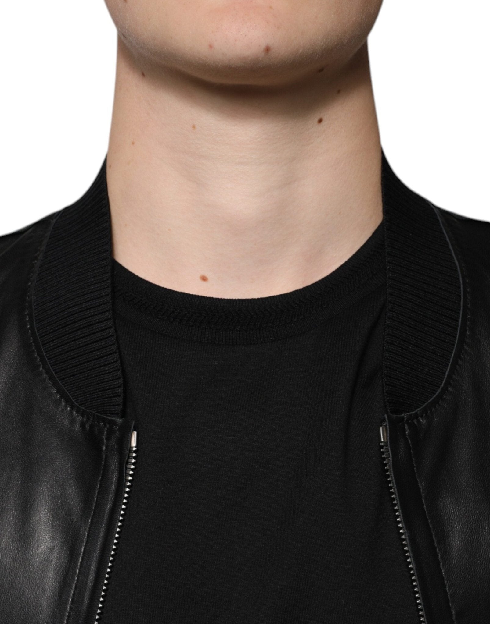 Dolce & Gabbana Black Lambskin Full Zip Biker Blouson Jacket - RIMODA