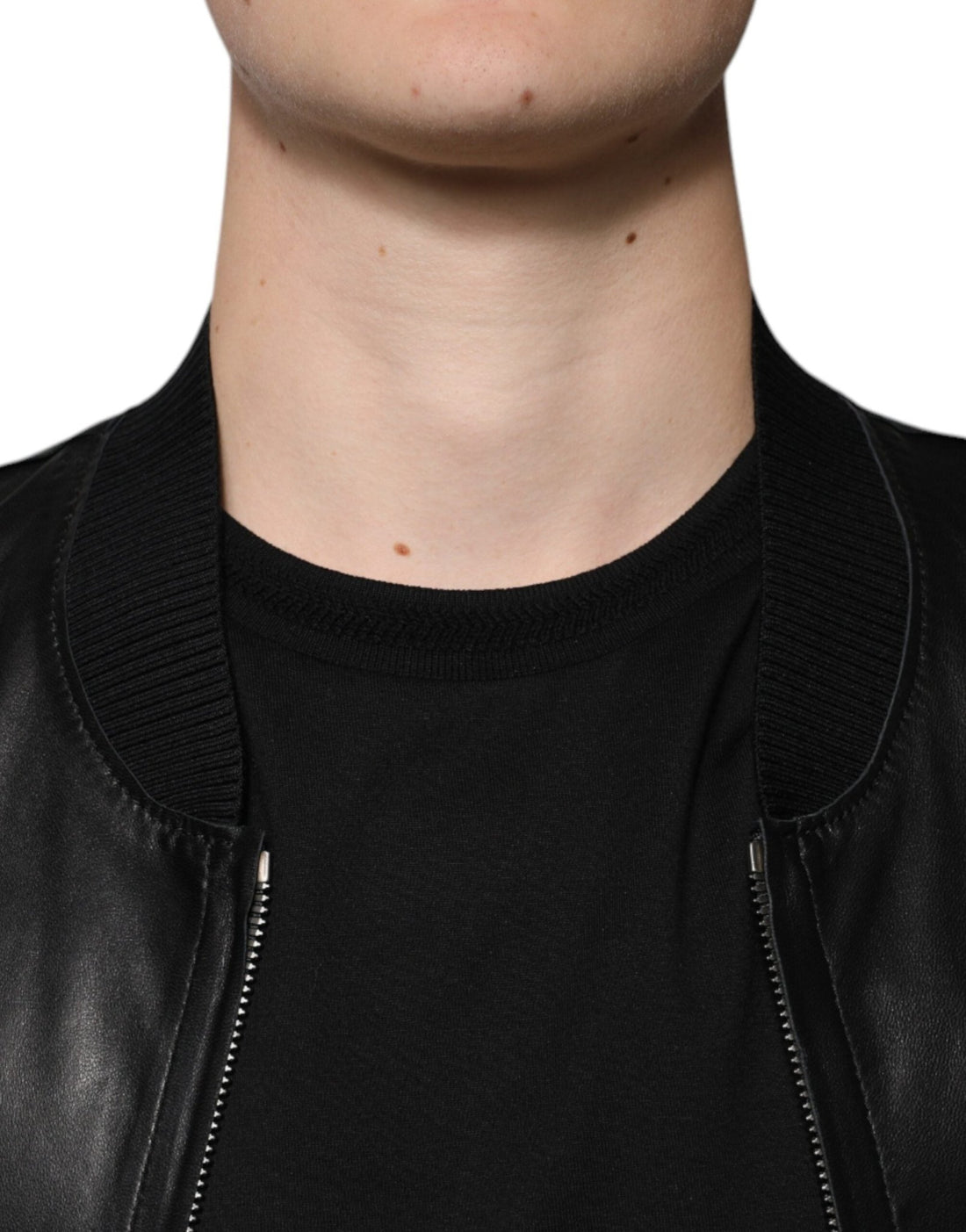 Dolce & Gabbana Black Lambskin Full Zip Biker Blouson Jacket - RIMODA