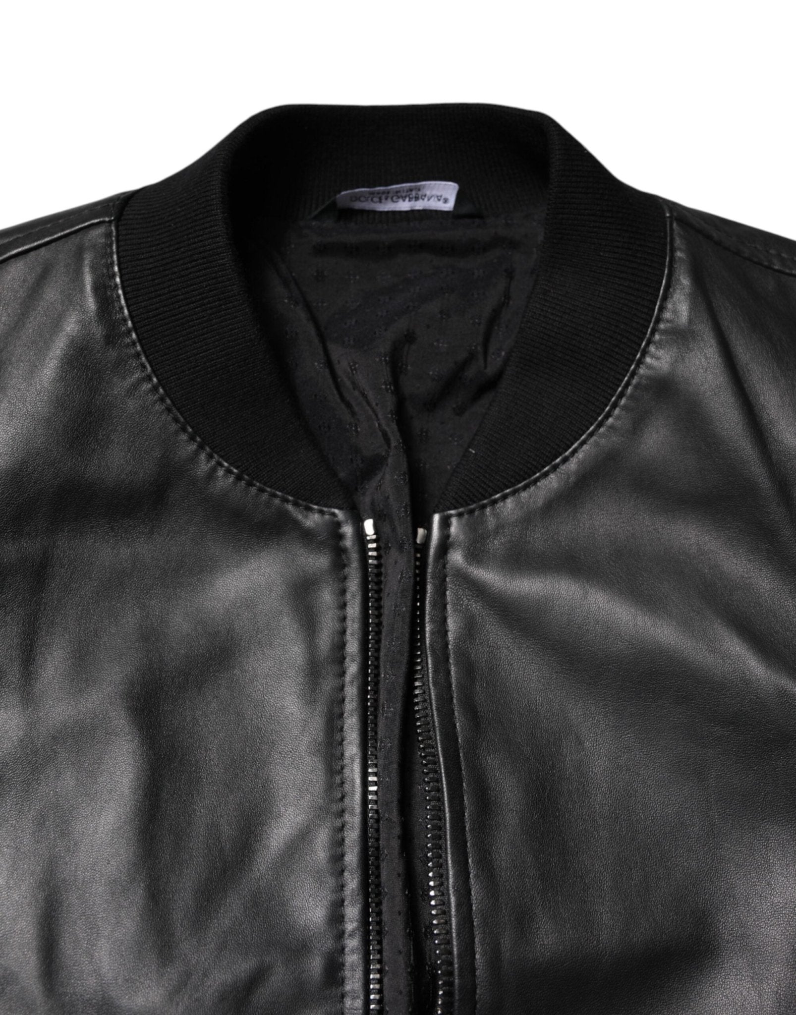 Dolce & Gabbana Black Lambskin Leather Full Zip Biker Jacket - RIMODA