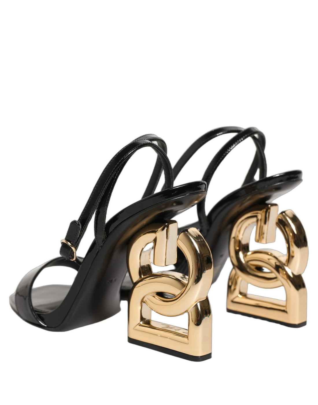 Dolce & Gabbana Black Leather Ankle Strap Heels Sandals Shoes - RIMODA