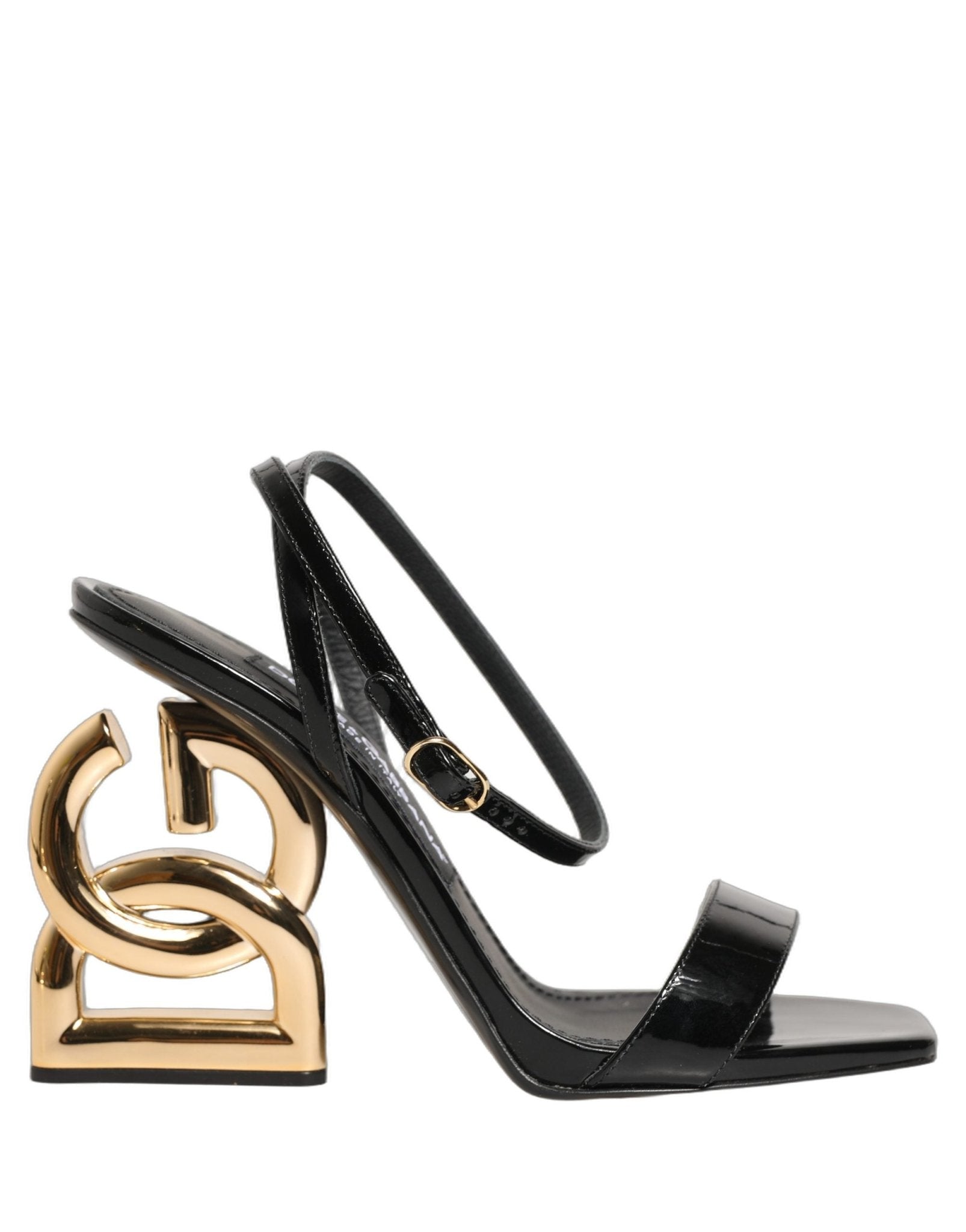 Dolce & Gabbana Black Leather Ankle Strap Heels Sandals Shoes - RIMODA