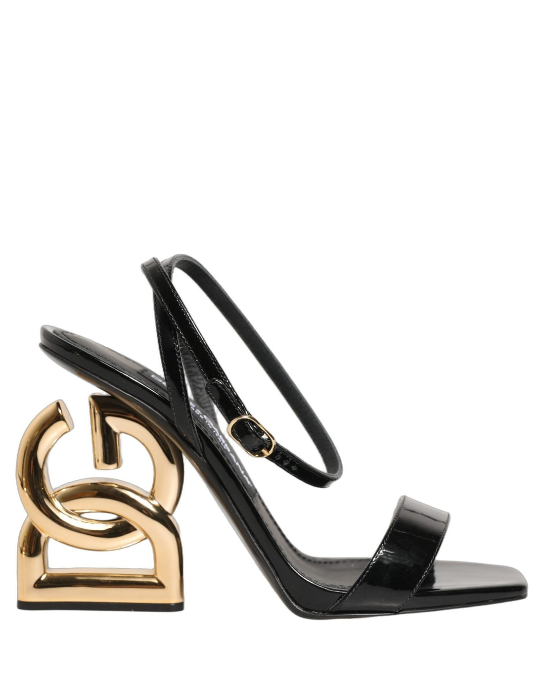 Dolce & Gabbana Black Leather Ankle Strap Heels Sandals Shoes - RIMODA