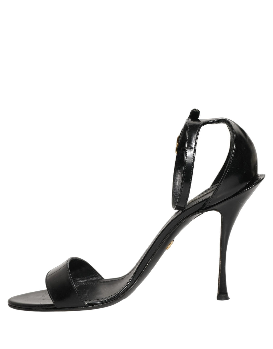 Dolce & Gabbana Black Leather Ankle Strap Heels Sandals Shoes - RIMODA