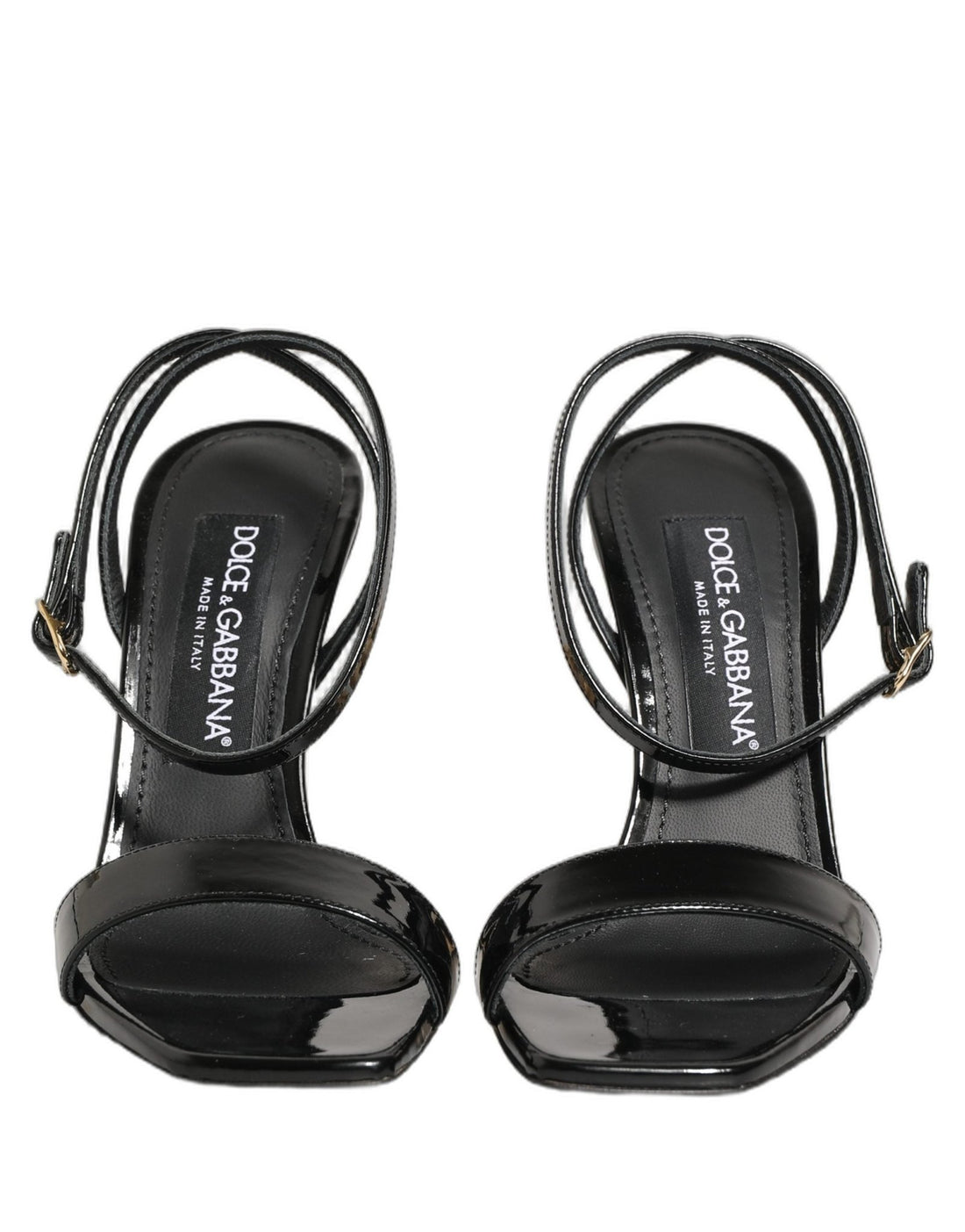 Dolce & Gabbana Black Leather Ankle Strap Heels Sandals Shoes - RIMODA