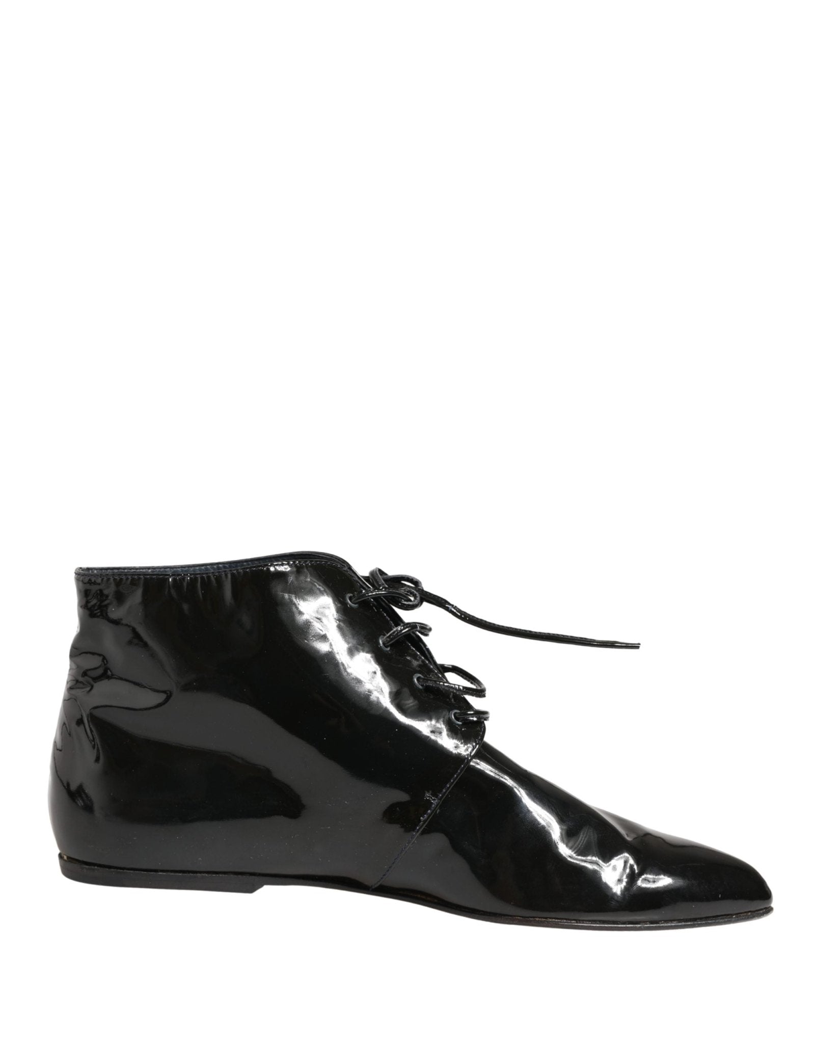 Dolce & Gabbana Black Leather AnkleBoots Shoes - RIMODA