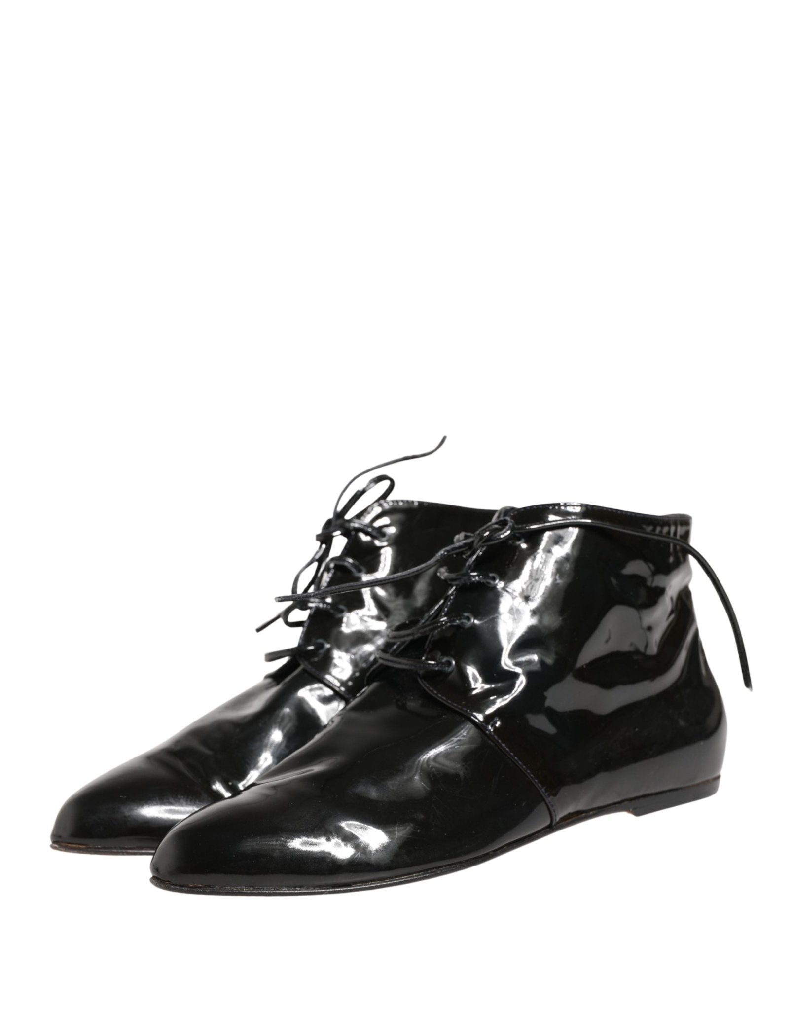 Dolce & Gabbana Black Leather AnkleBoots Shoes - RIMODA
