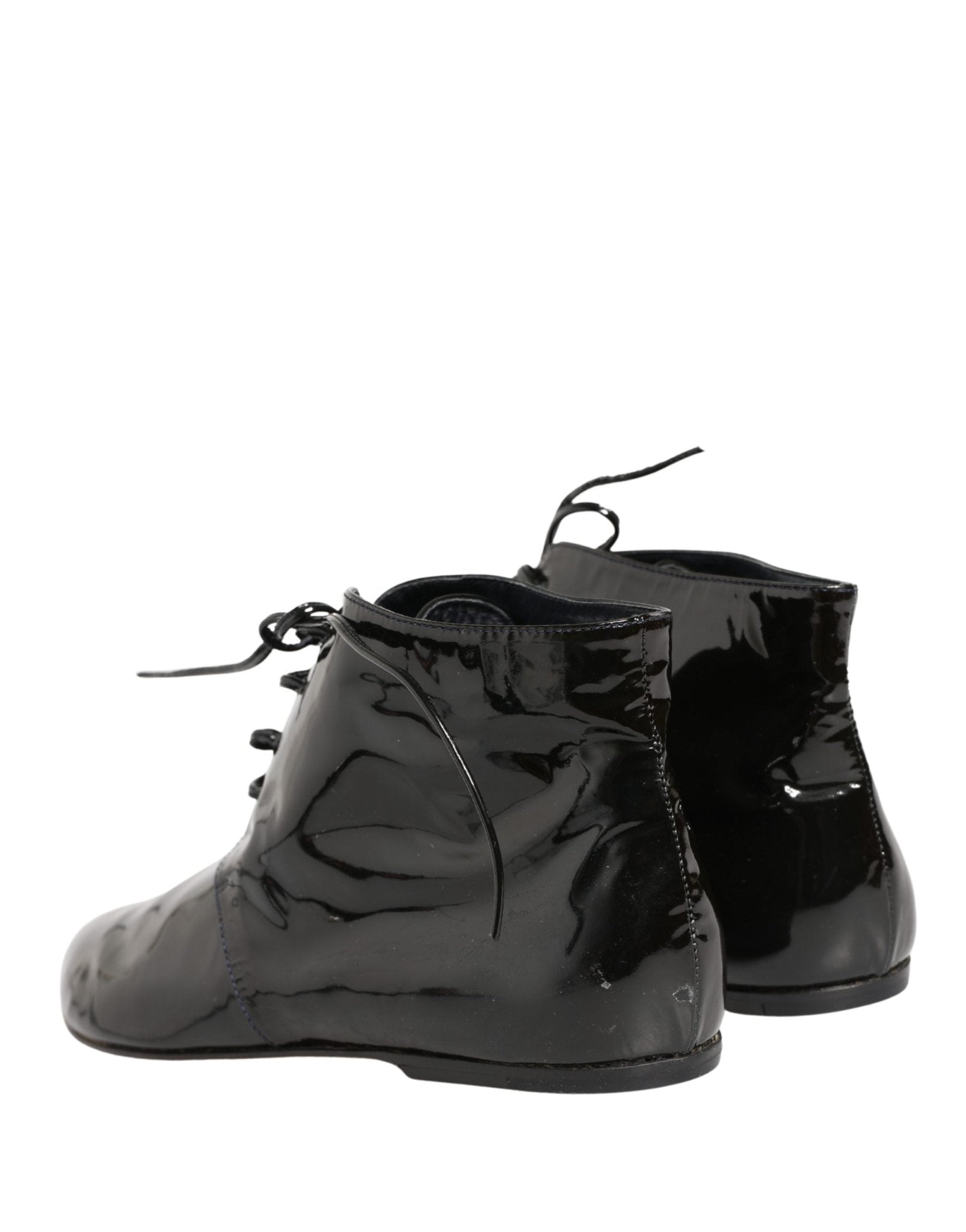 Dolce & Gabbana Black Leather AnkleBoots Shoes - RIMODA