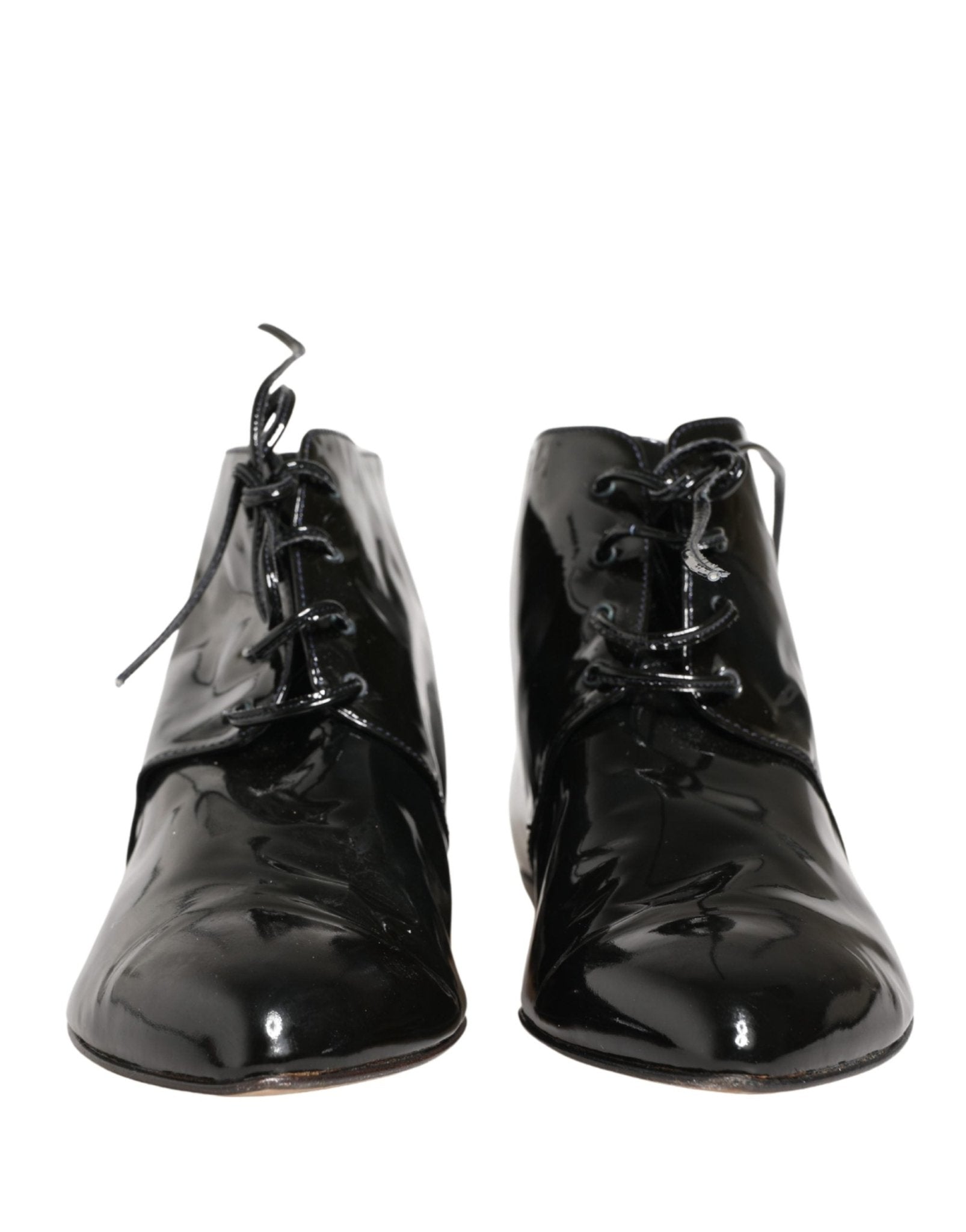 Dolce & Gabbana Black Leather AnkleBoots Shoes - RIMODA