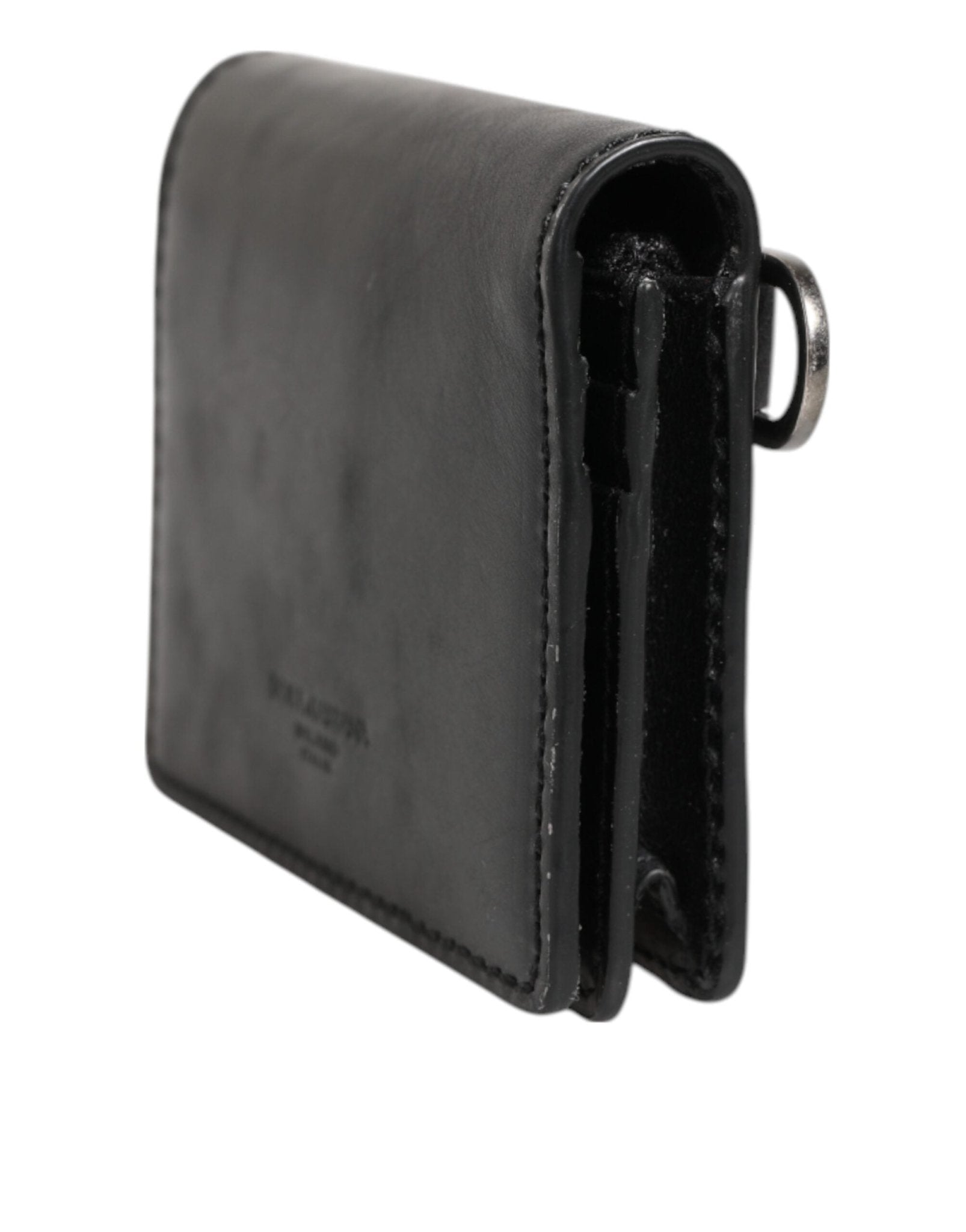 Dolce & Gabbana Black Leather Bifold Card Holder Mens Coin Purse Key Clip Wallet - RIMODA
