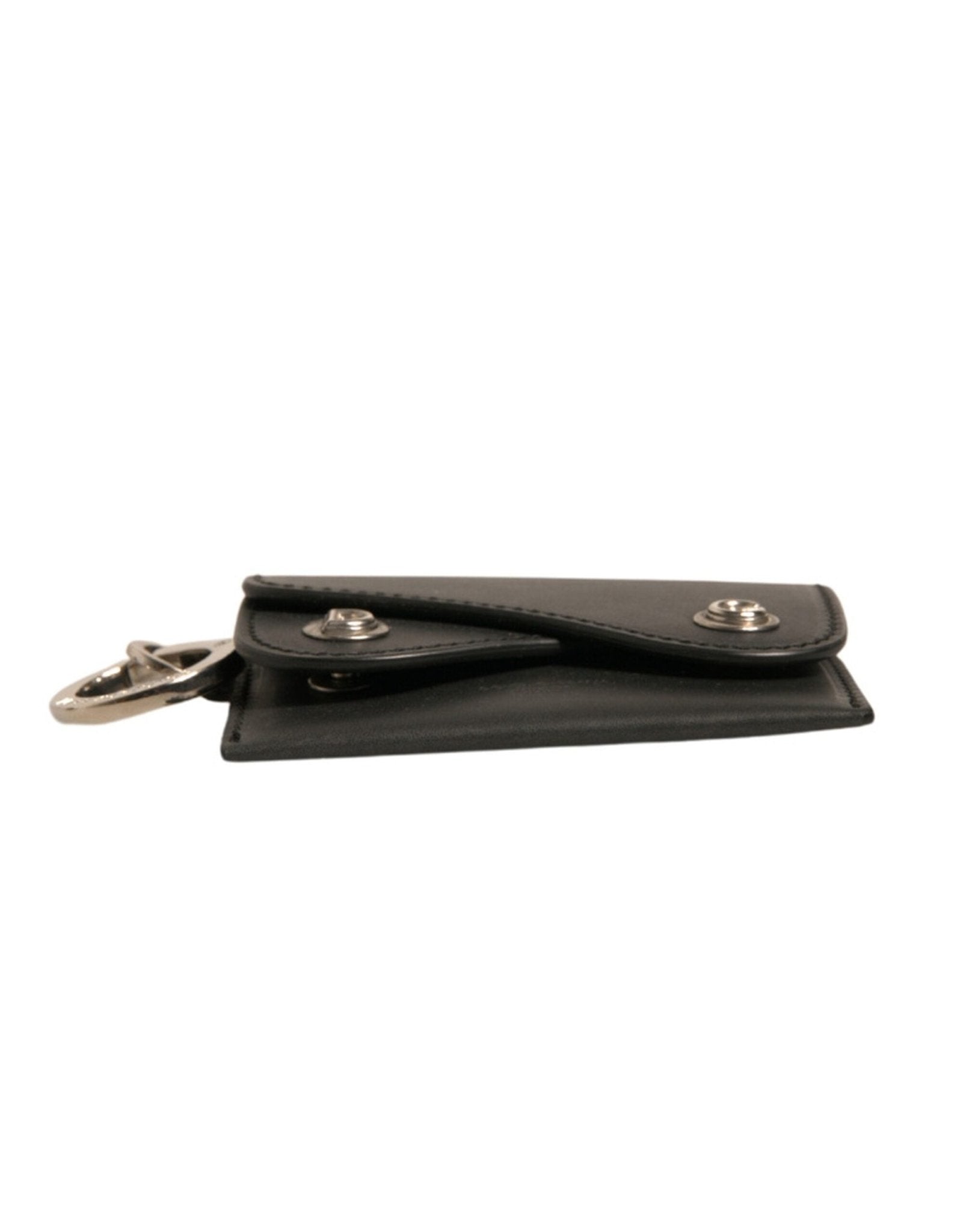 Dolce & Gabbana Black Leather Card Case Keychain Key Holder - RIMODA
