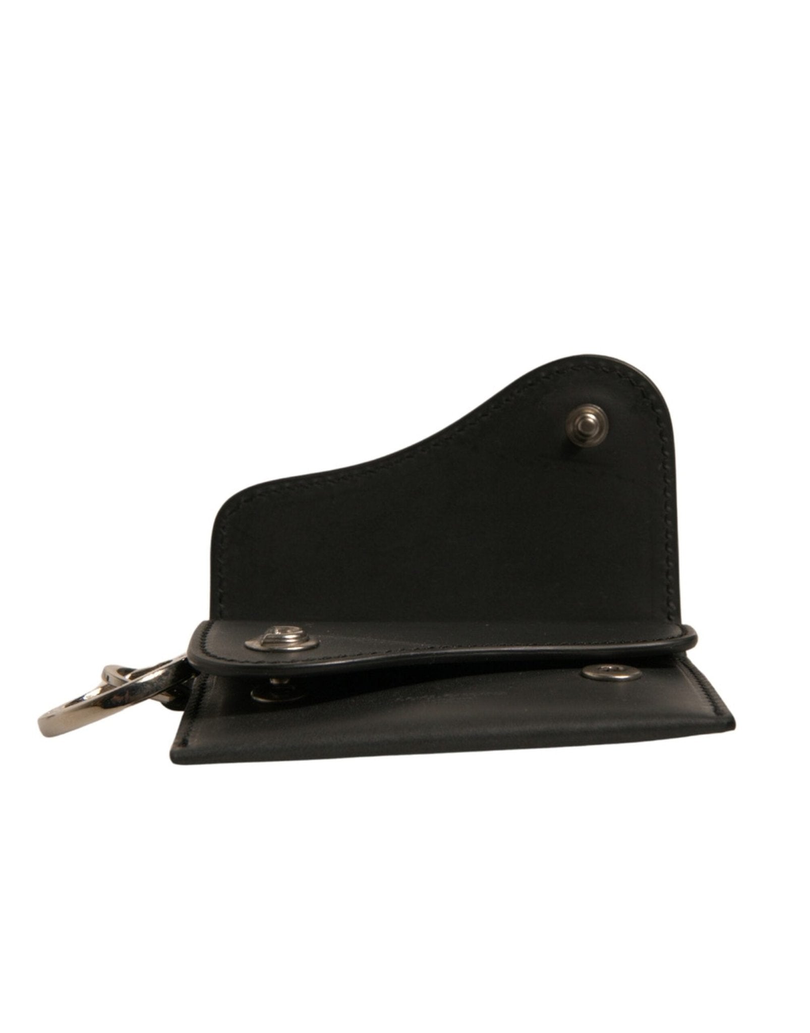 Dolce & Gabbana Black Leather Card Case Keychain Key Holder - RIMODA