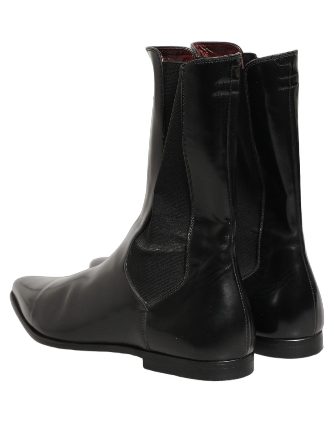 Dolce & Gabbana Black Leather Chelsea Mid Calf Boots Shoes - RIMODA