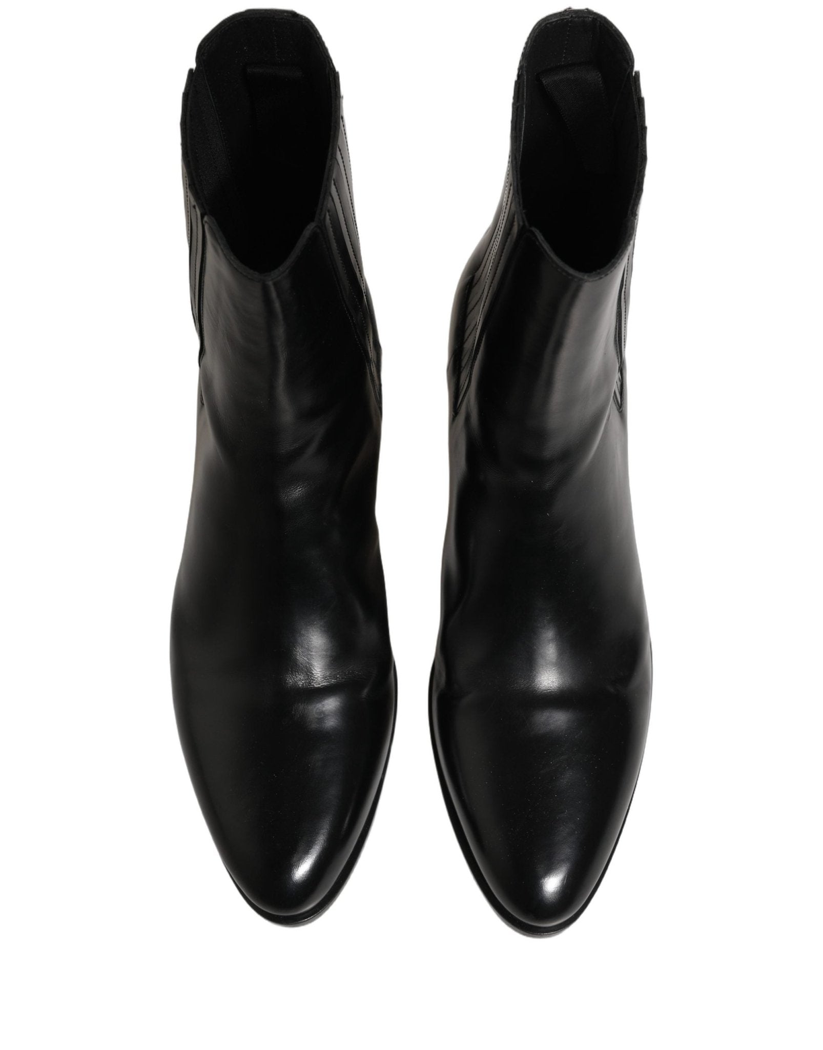 Dolce & Gabbana Black Leather Chelsea Mid Calf Boots Shoes - RIMODA