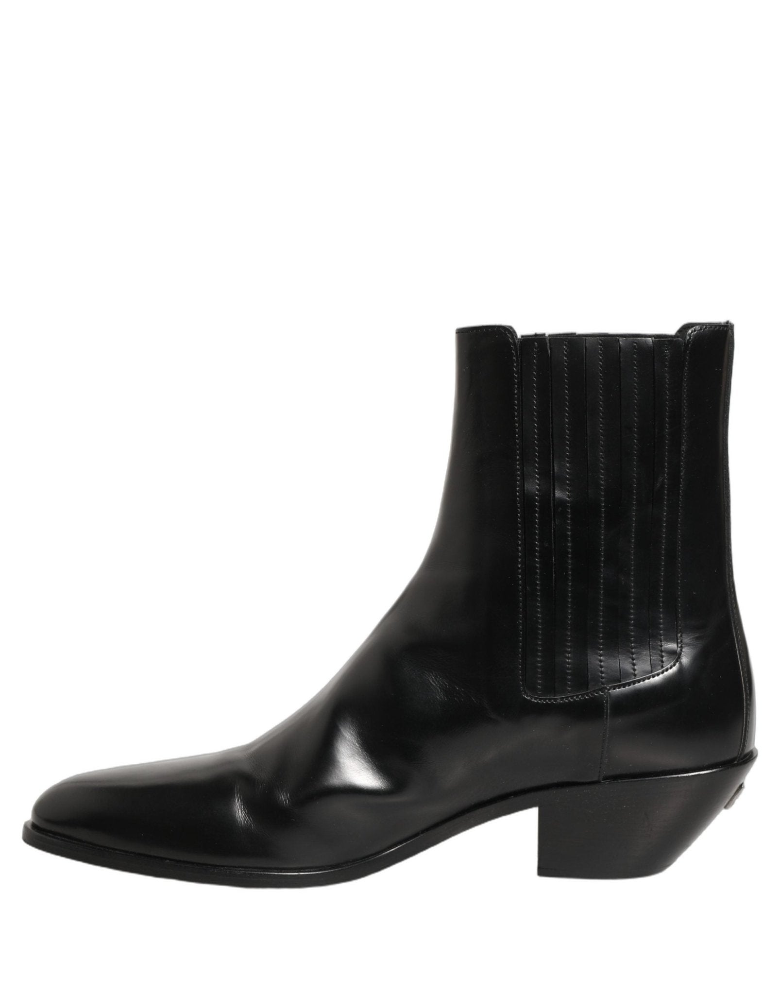 Dolce & Gabbana Black Leather Chelsea Mid Calf Boots Shoes - RIMODA