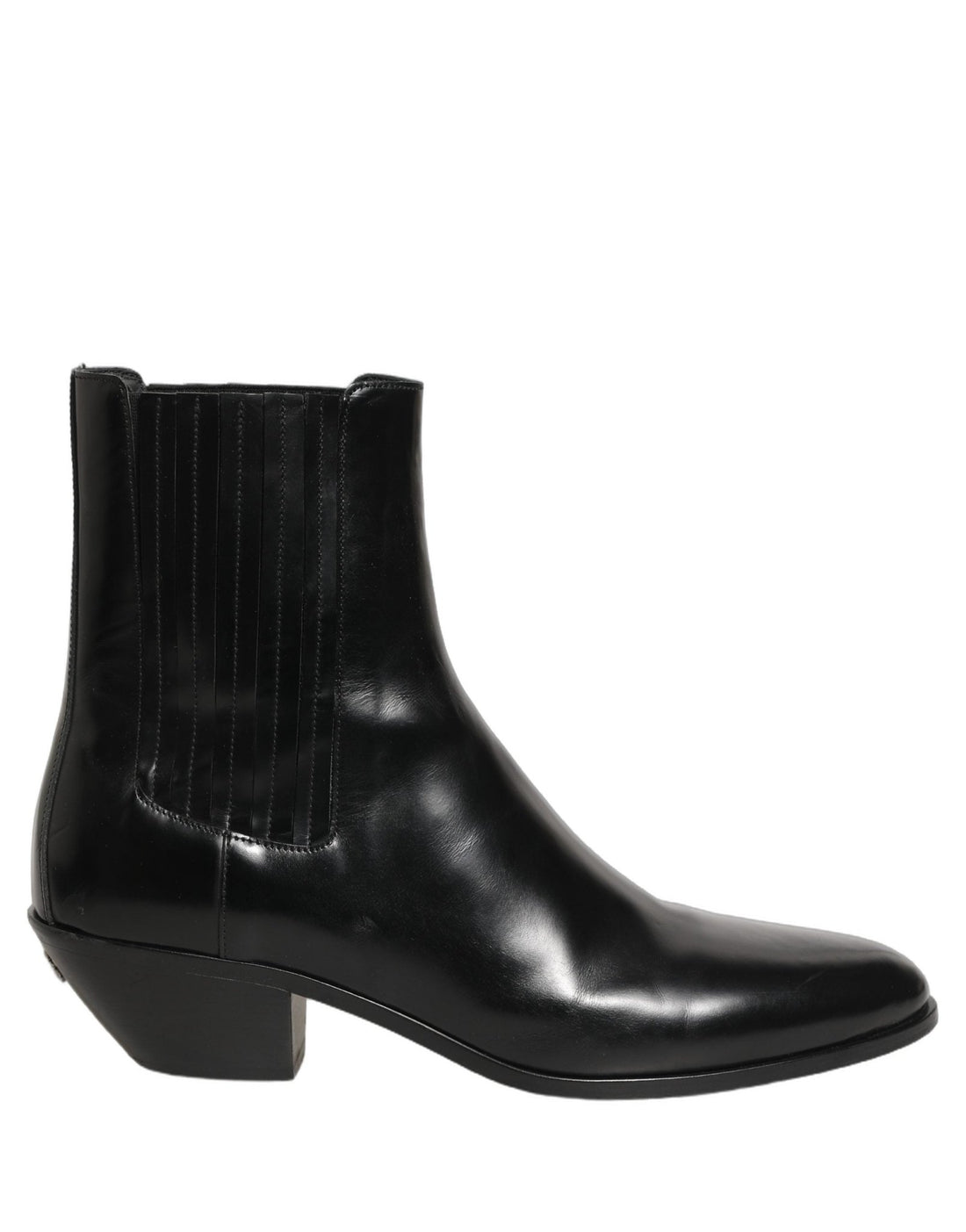 Dolce & Gabbana Black Leather Chelsea Mid Calf Boots Shoes - RIMODA