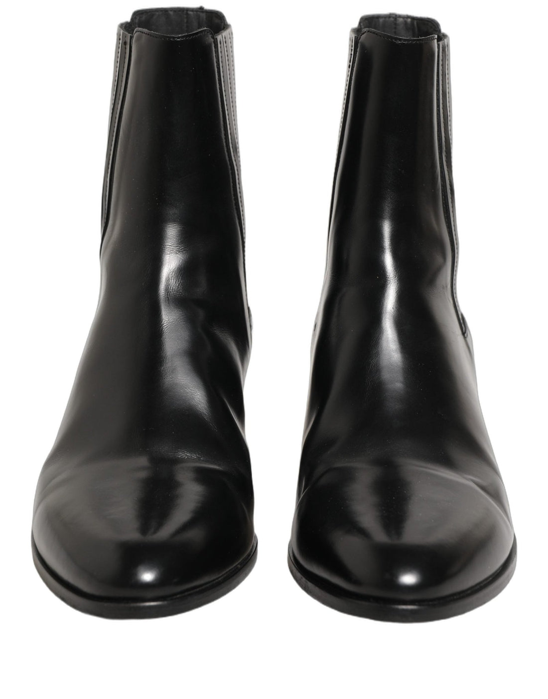 Dolce & Gabbana Black Leather Chelsea Mid Calf Boots Shoes - RIMODA