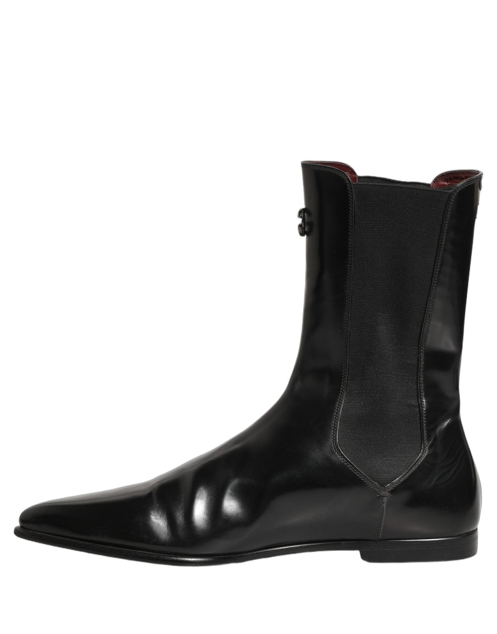 Dolce & Gabbana Black Leather Chelsea Mid Calf Boots Shoes - RIMODA