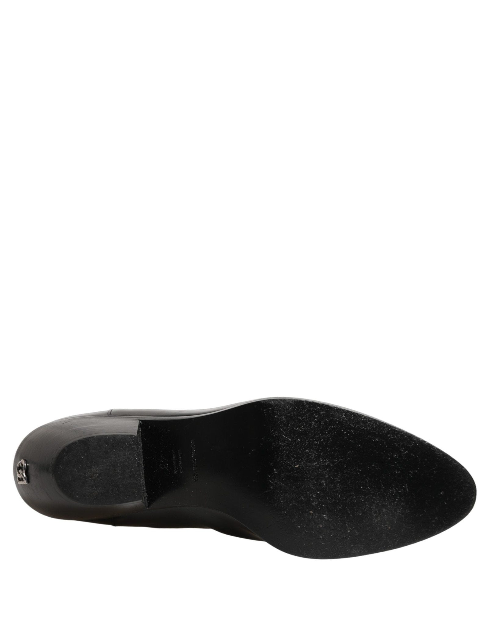 Dolce & Gabbana Black Leather Chelsea Mid Calf Boots Shoes - RIMODA