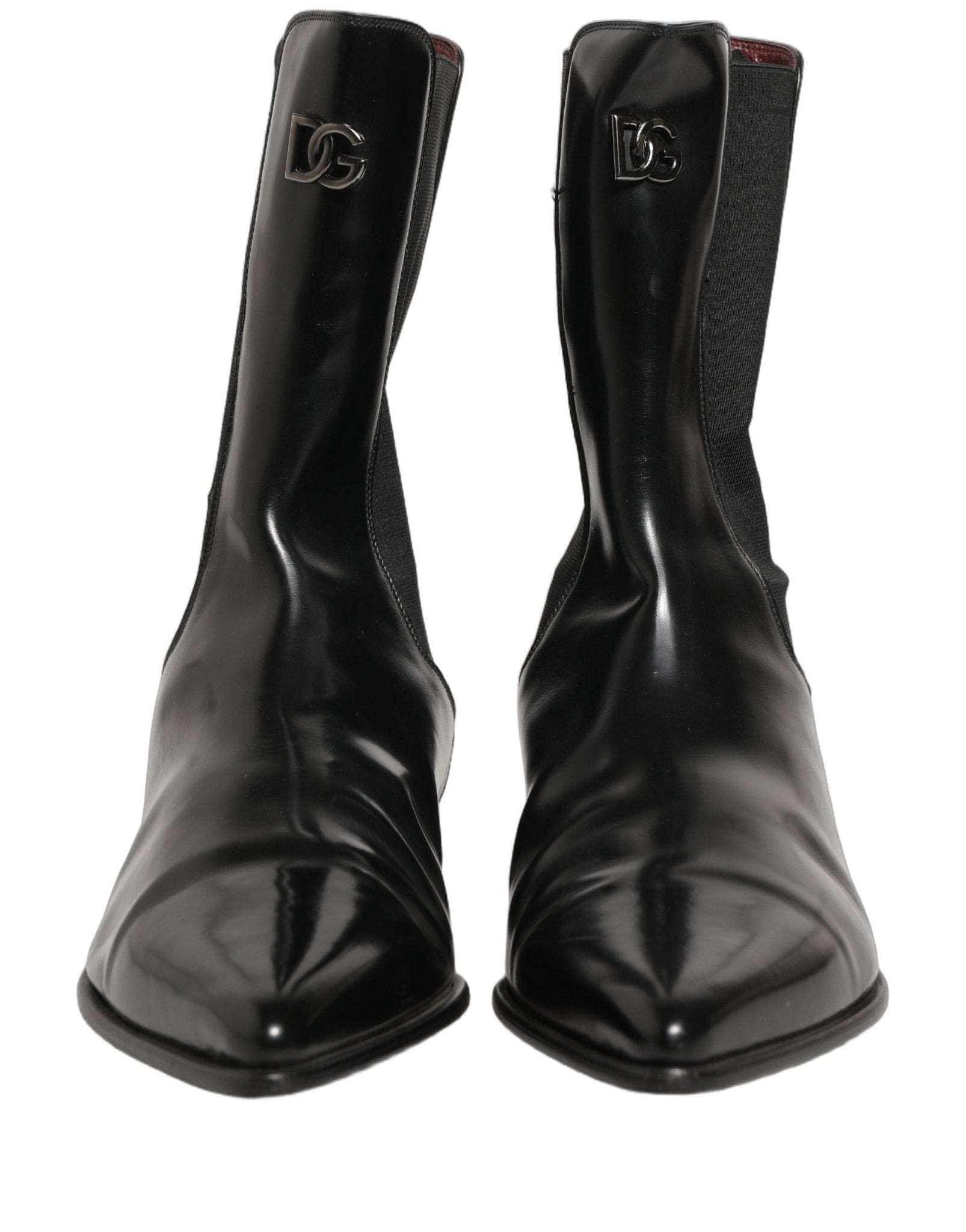 Dolce & Gabbana Black Leather Chelsea Mid Calf Boots Shoes - RIMODA