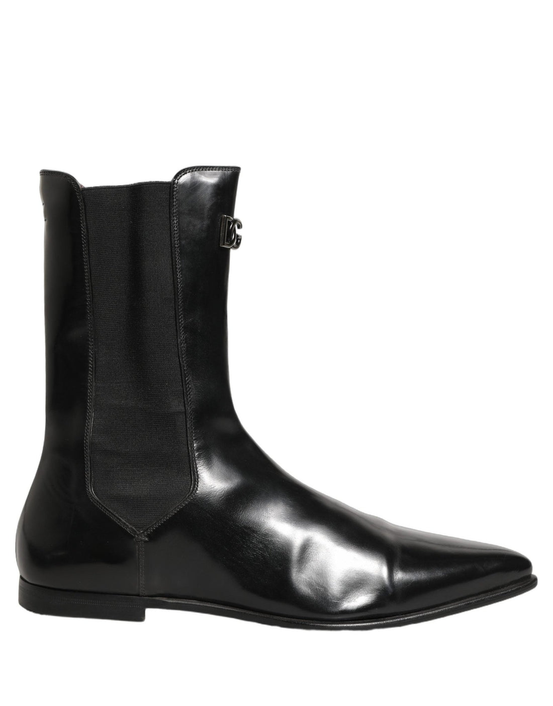 Dolce & Gabbana Black Leather Chelsea Mid Calf Boots Shoes - RIMODA