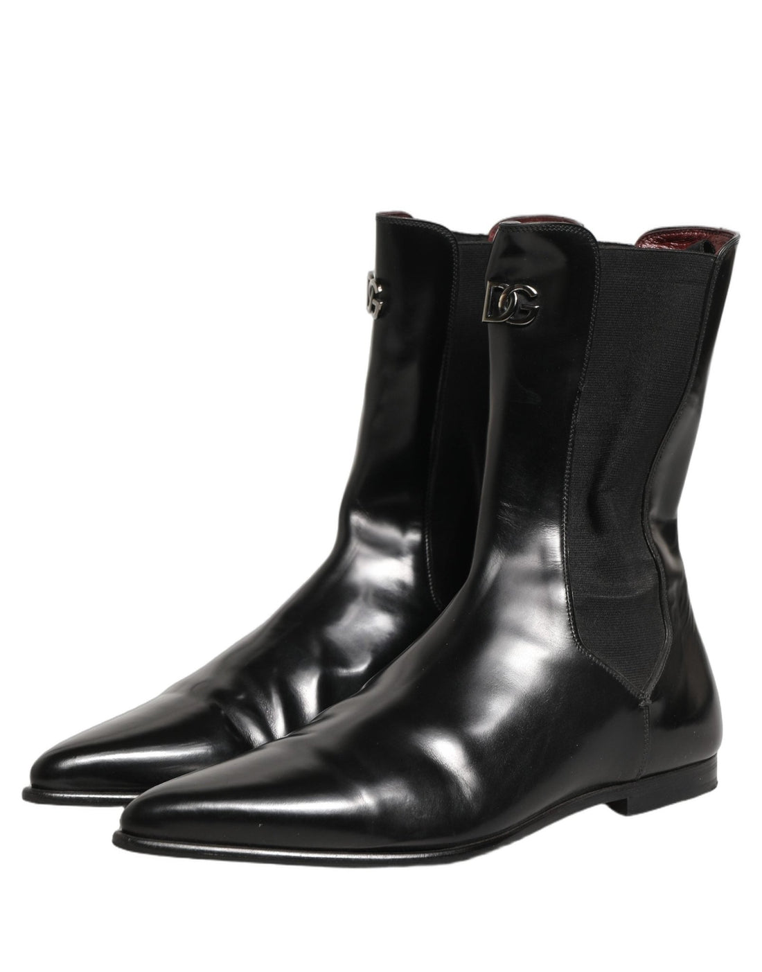 Dolce & Gabbana Black Leather Chelsea Mid Calf Boots Shoes - RIMODA