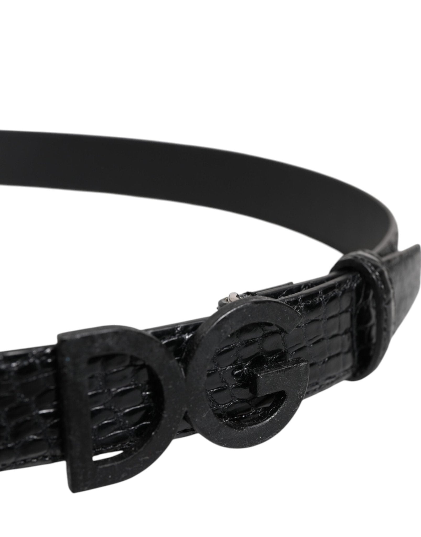 Dolce & Gabbana Black Leather Classic Metal DG Buckle Belt - RIMODA
