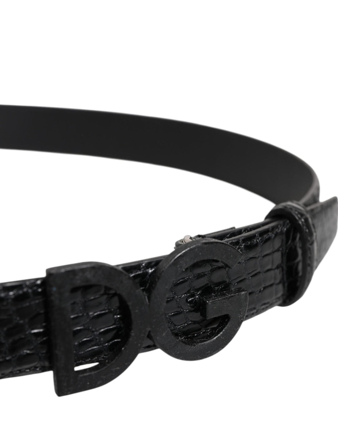 Dolce & Gabbana Black Leather Classic Metal DG Buckle Belt - RIMODA