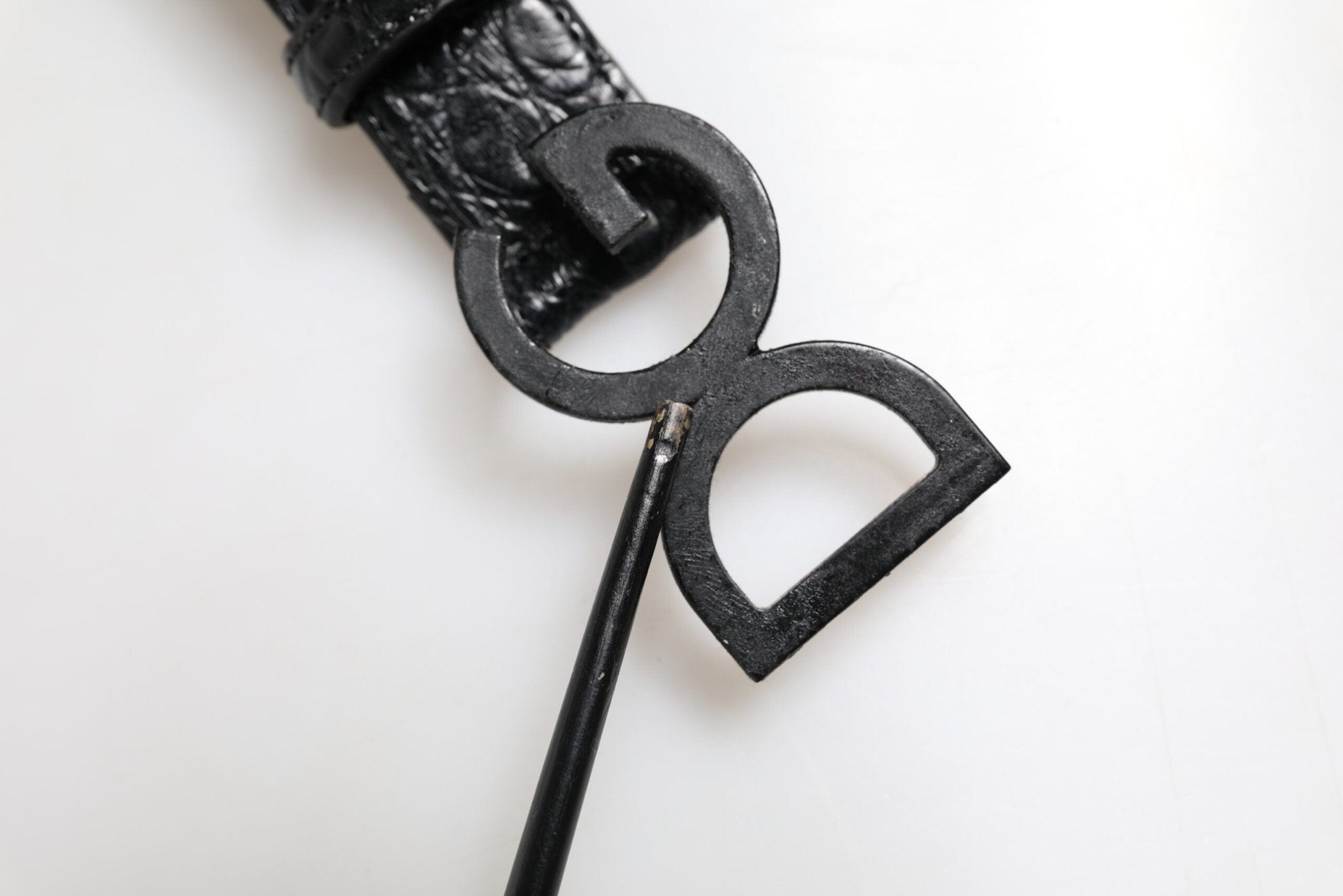 Dolce & Gabbana Black Leather Classic Metal DG Buckle Belt - RIMODA