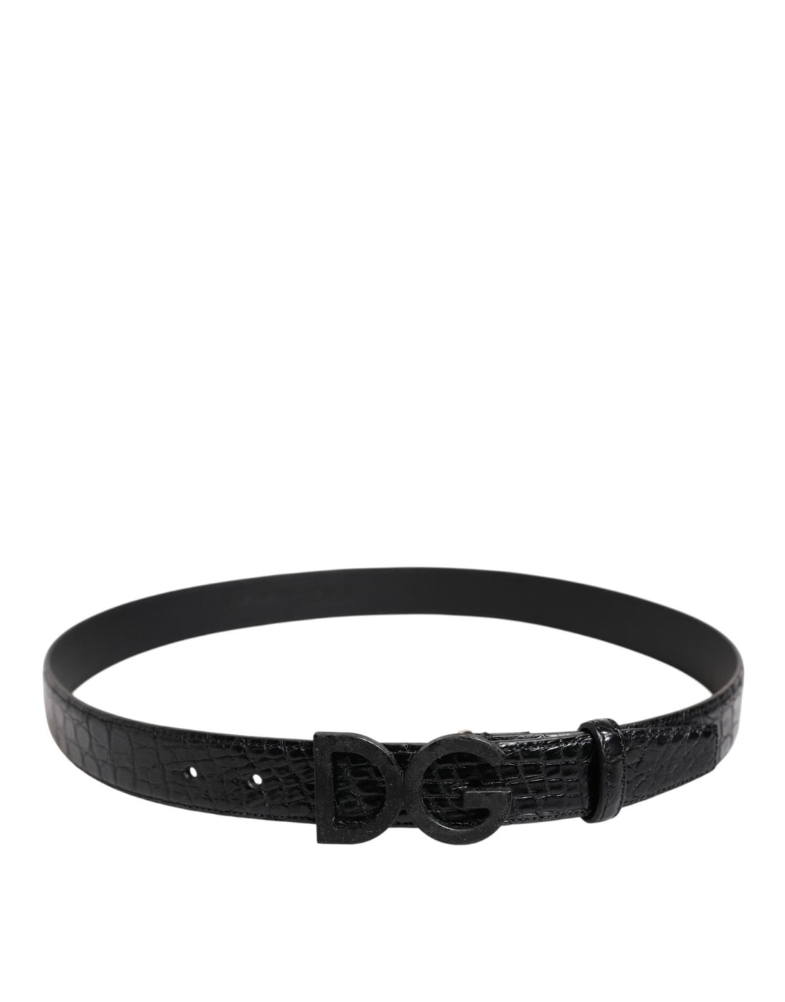 Dolce & Gabbana Black Leather Classic Metal DG Buckle Belt - RIMODA