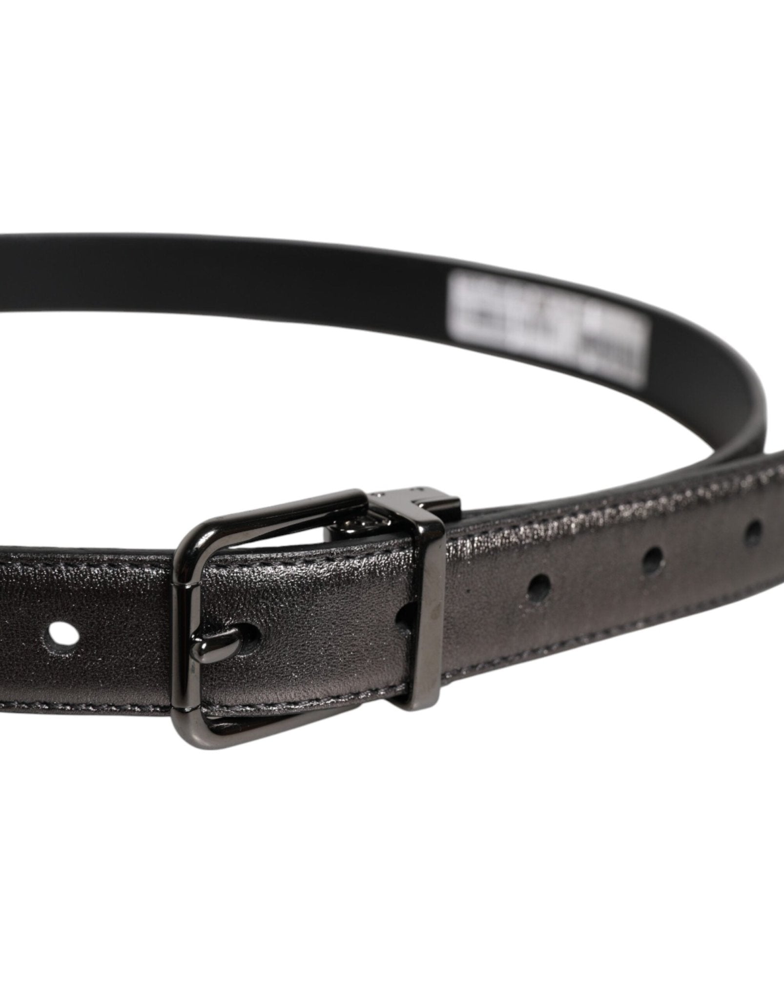 Dolce & Gabbana Black Leather Classic Metal Logo Buckle Belt - RIMODA