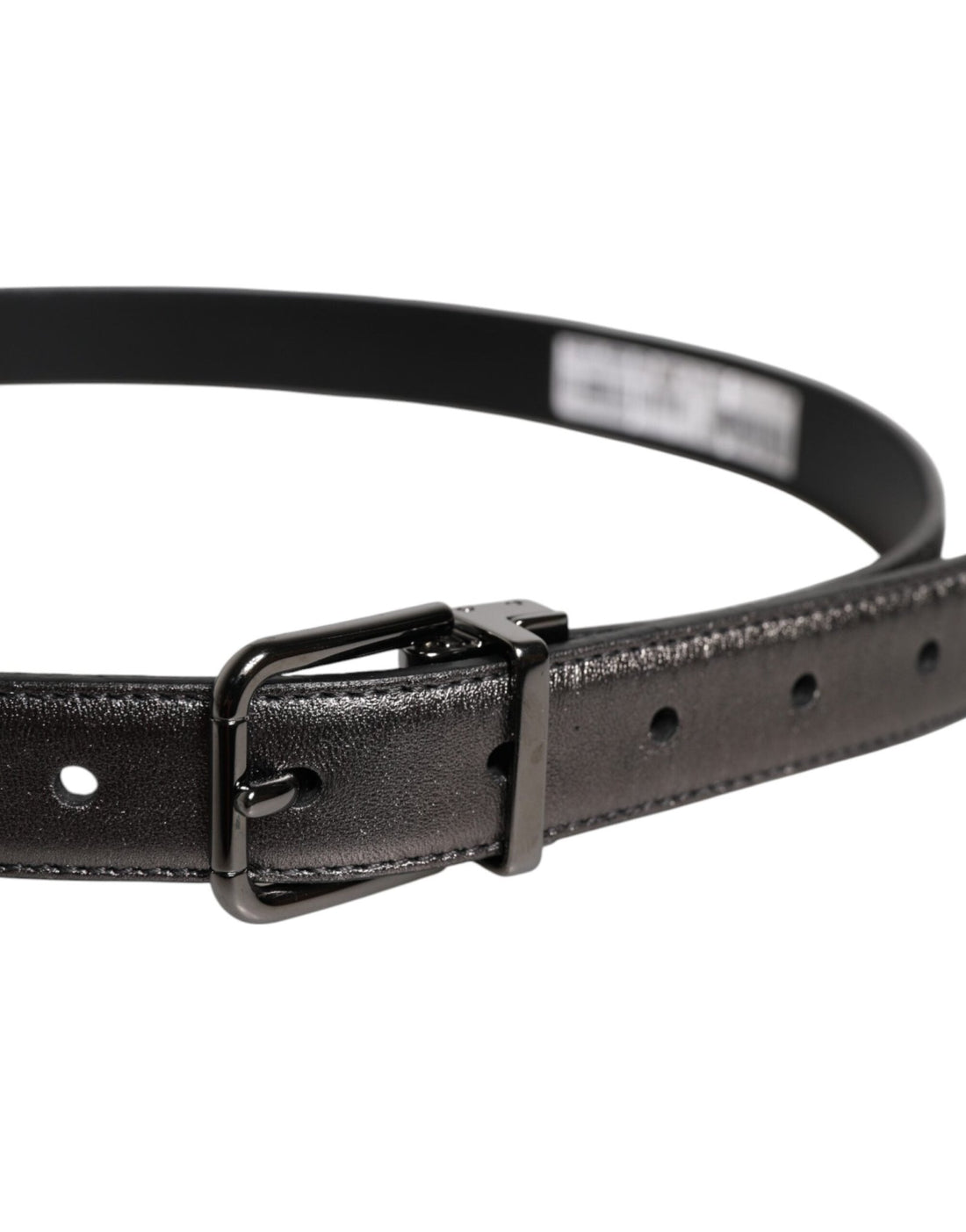 Dolce & Gabbana Black Leather Classic Metal Logo Buckle Belt - RIMODA