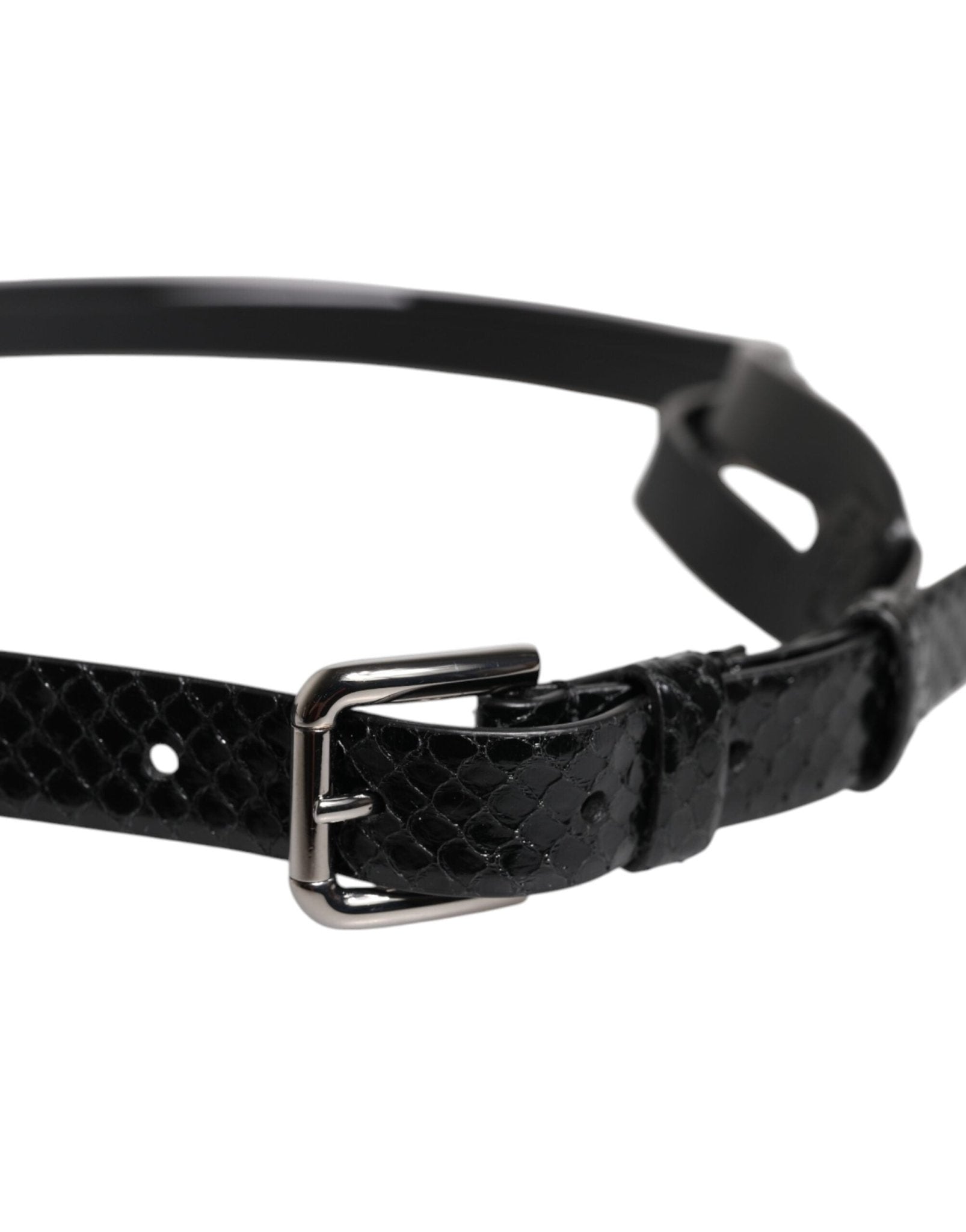 Dolce & Gabbana Black Leather Classic Metal Logo Buckle Belt - RIMODA
