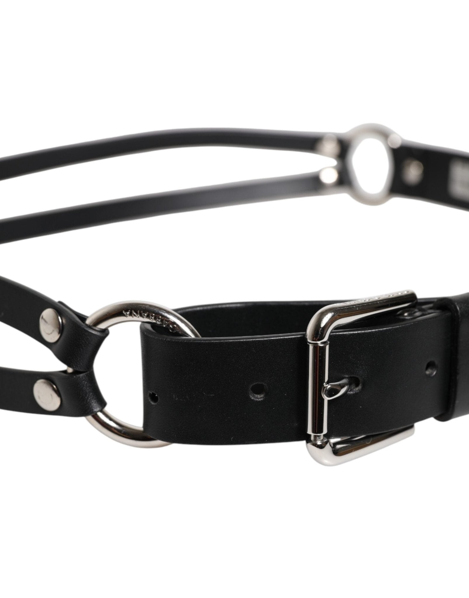 Dolce & Gabbana Black Leather Classic Metal Logo Buckle Belt - RIMODA