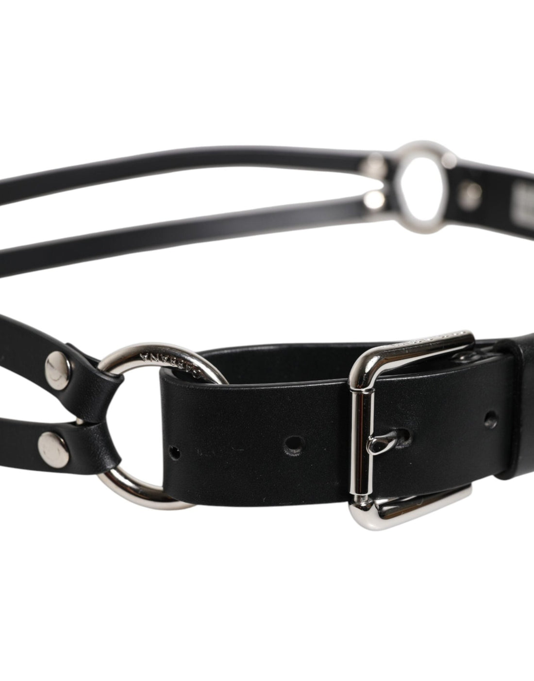 Dolce & Gabbana Black Leather Classic Metal Logo Buckle Belt - RIMODA