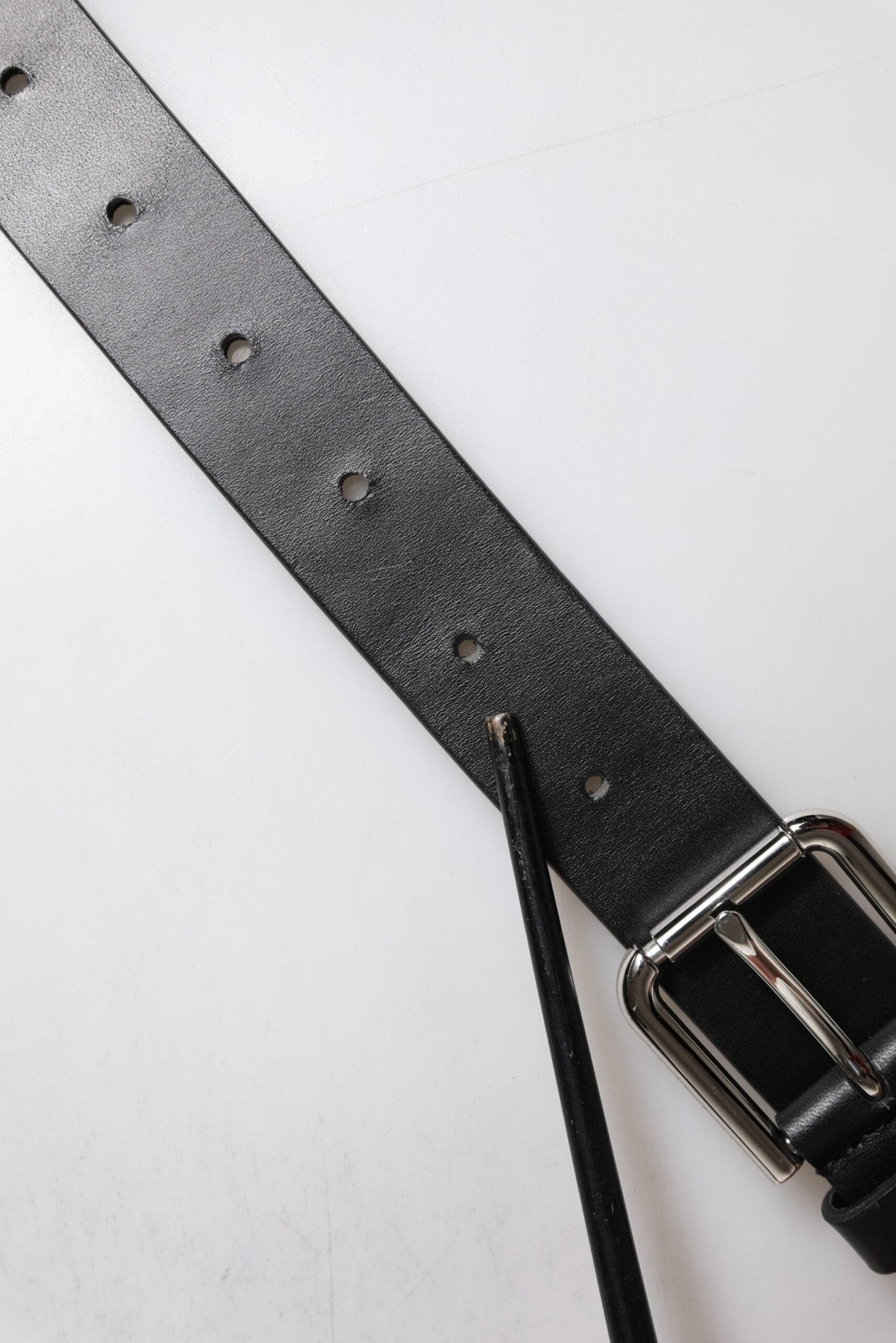 Dolce & Gabbana Black Leather Classic Metal Logo Buckle Belt - RIMODA