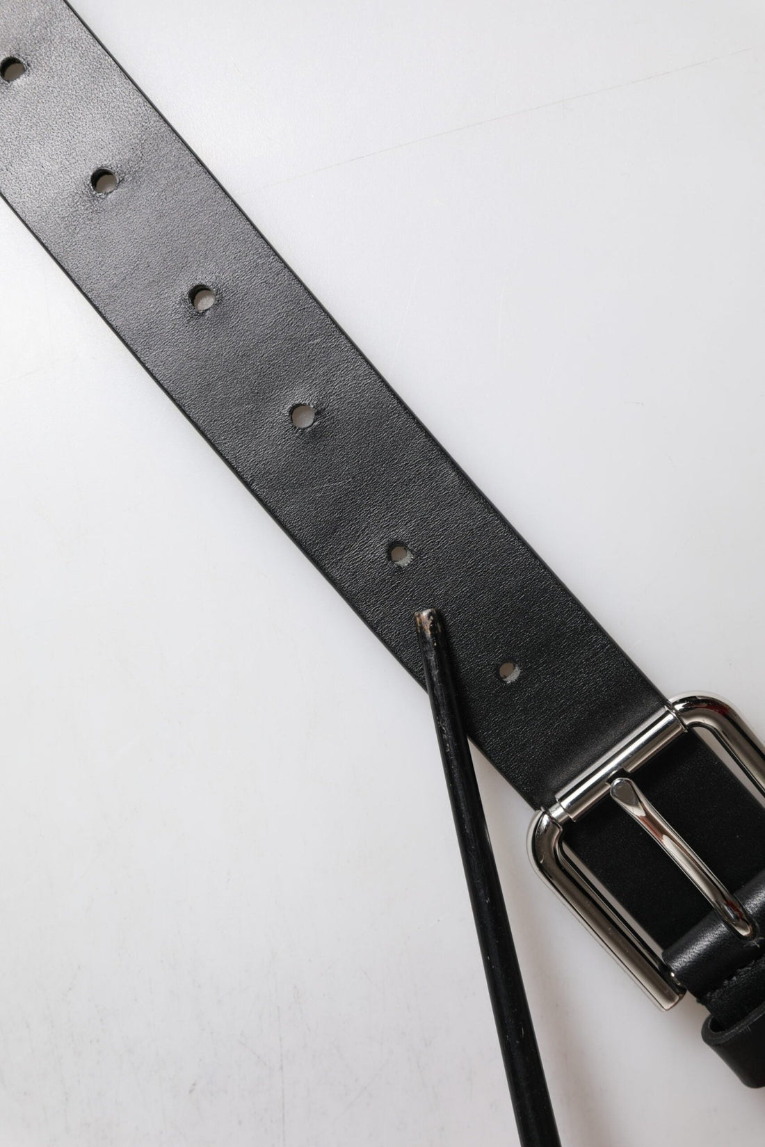 Dolce & Gabbana Black Leather Classic Metal Logo Buckle Belt - RIMODA