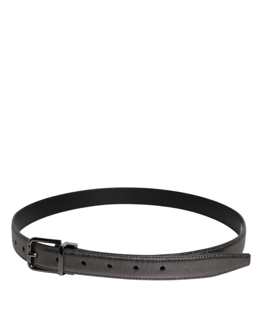 Dolce & Gabbana Black Leather Classic Metal Logo Buckle Belt - RIMODA