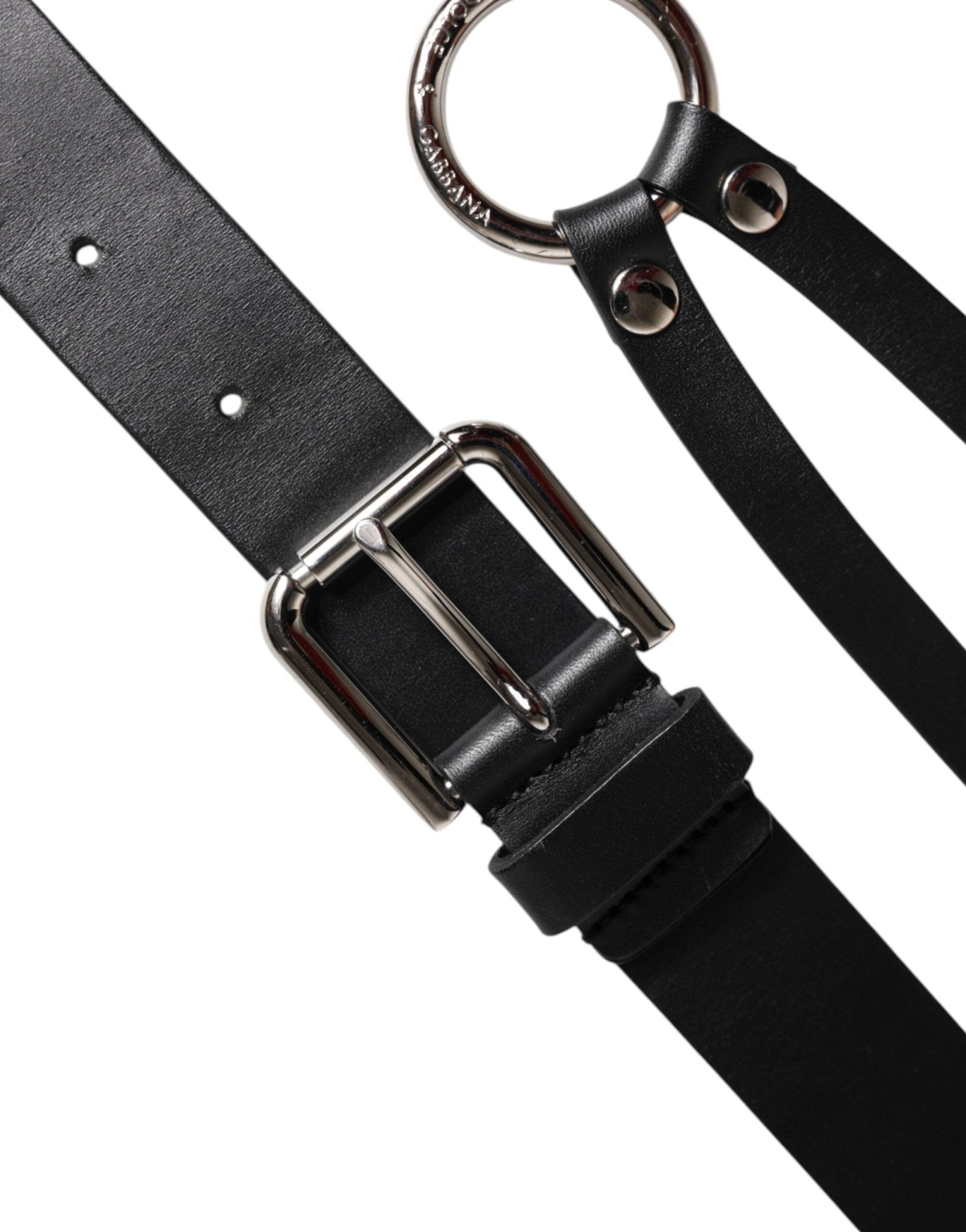 Dolce & Gabbana Black Leather Classic Metal Logo Buckle Belt - RIMODA
