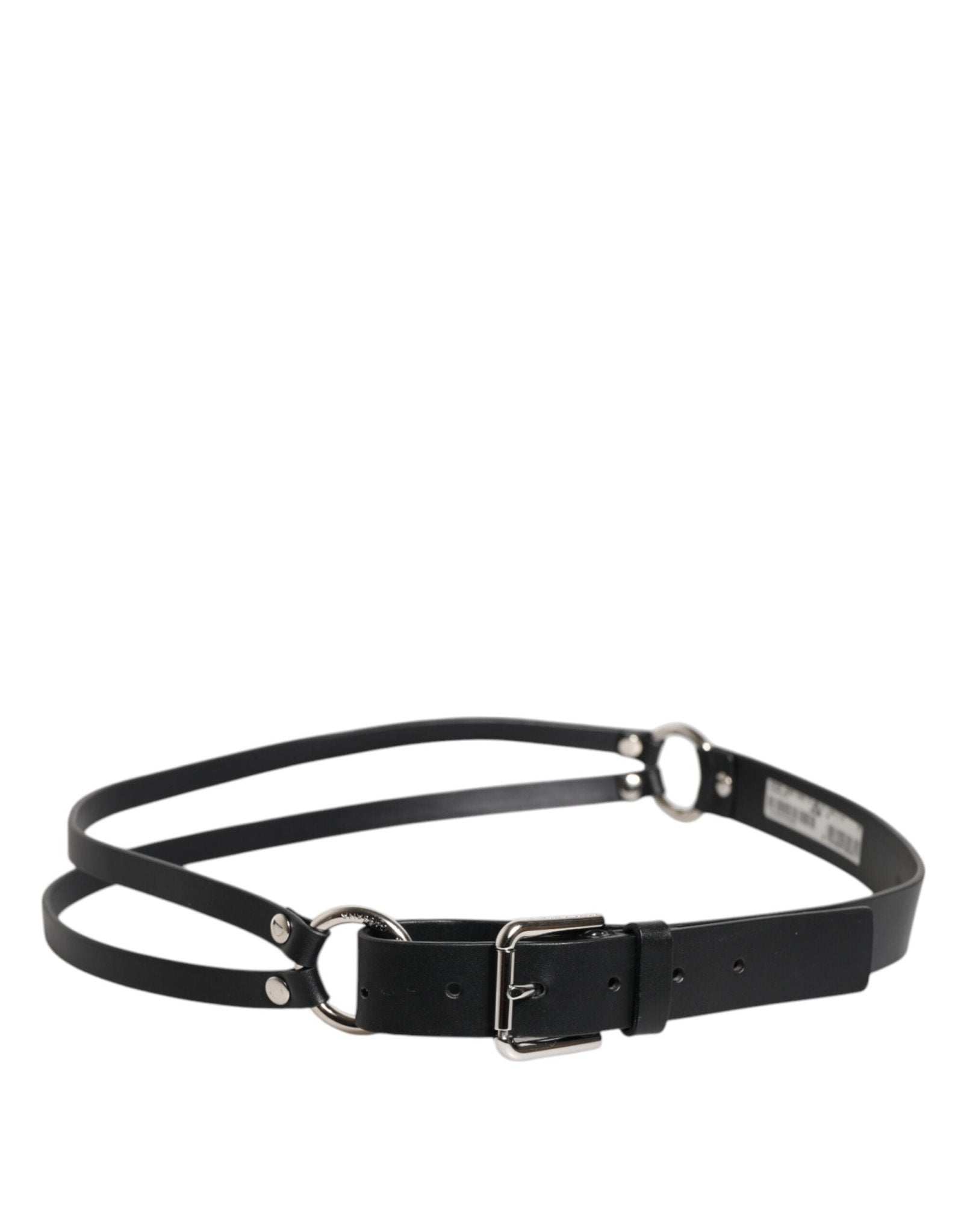 Dolce & Gabbana Black Leather Classic Metal Logo Buckle Belt - RIMODA