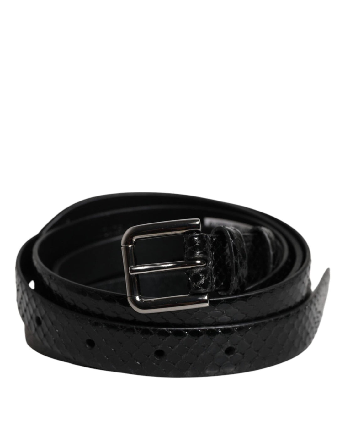 Dolce & Gabbana Black Leather Classic Metal Logo Buckle Belt - RIMODA