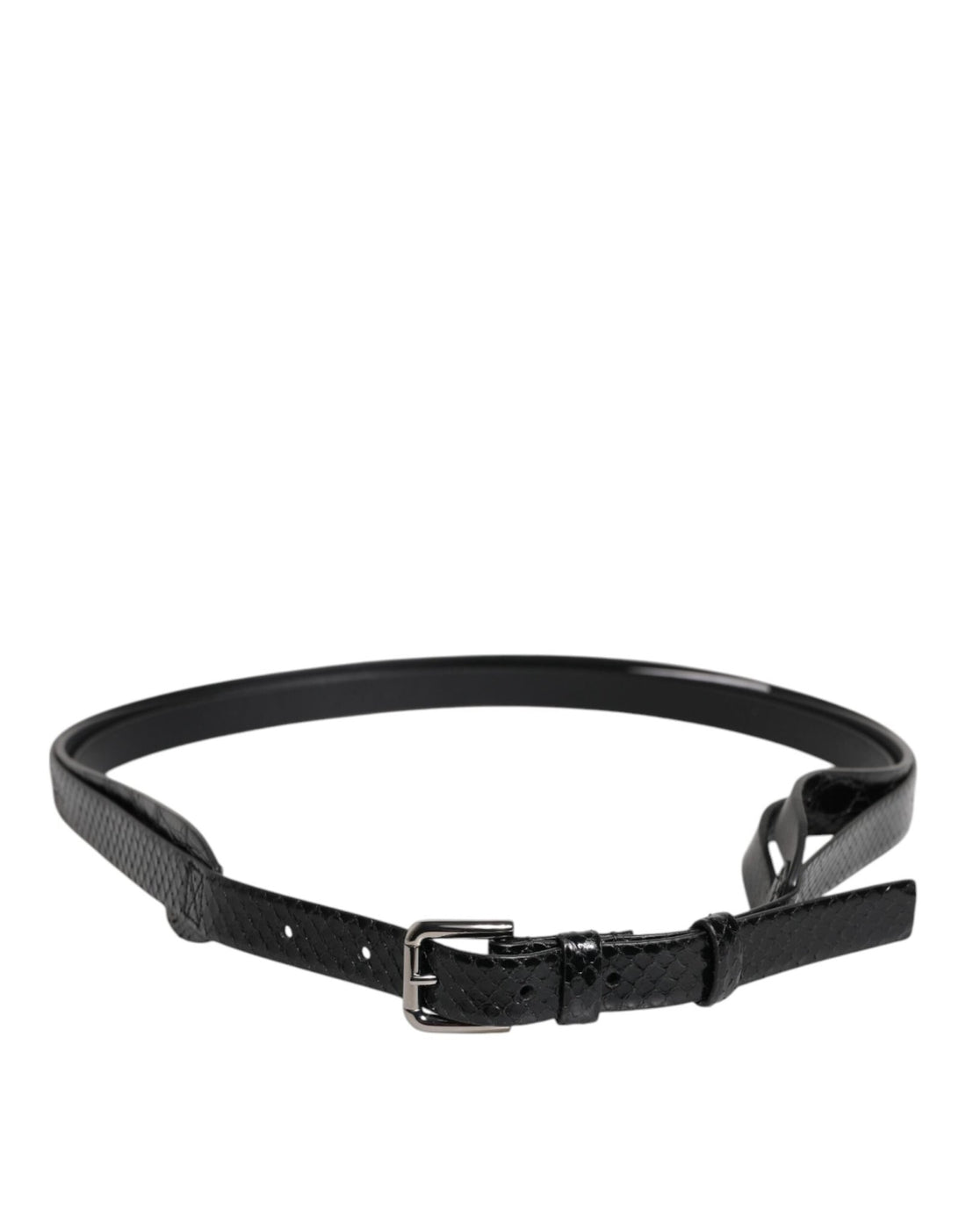 Dolce & Gabbana Black Leather Classic Metal Logo Buckle Belt - RIMODA