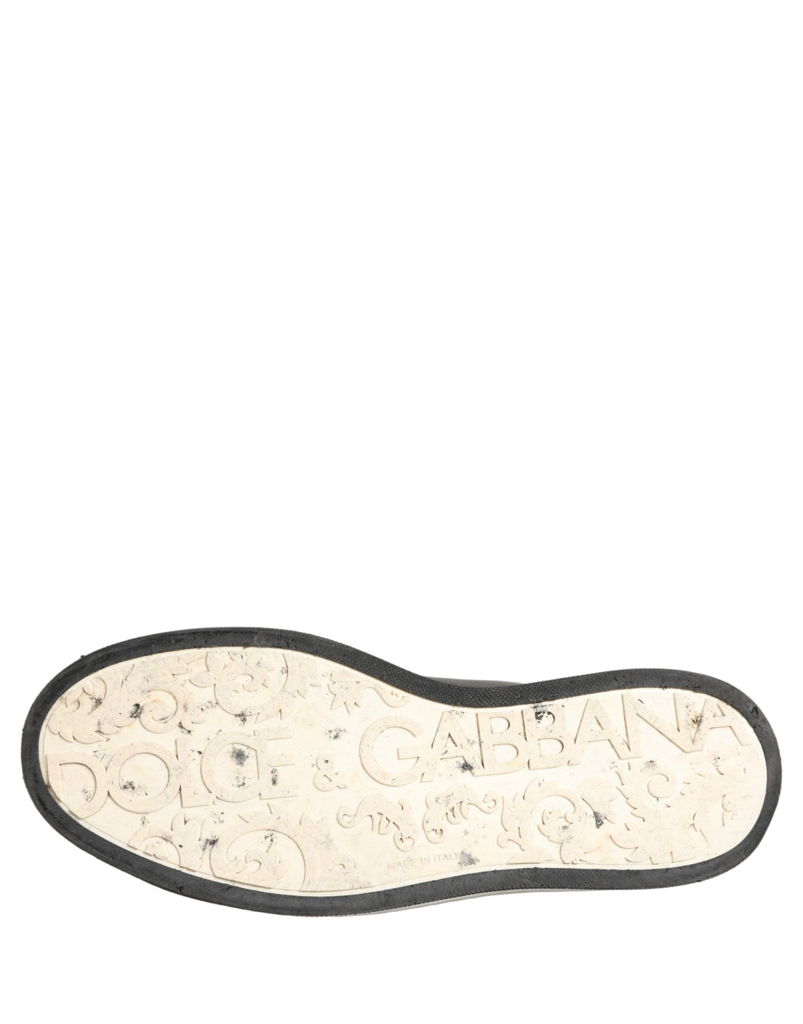 Dolce & Gabbana Black Leather Crown Milano Men Sneakers Shoes - RIMODA