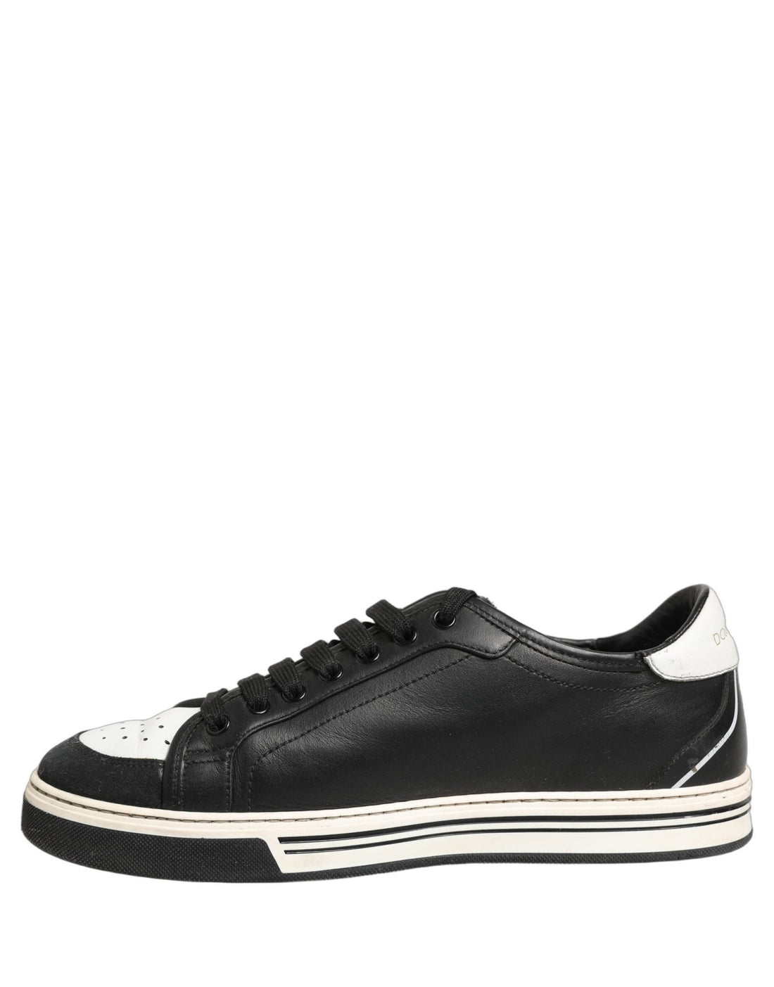 Dolce & Gabbana Black Leather Crown Milano Men Sneakers Shoes - RIMODA