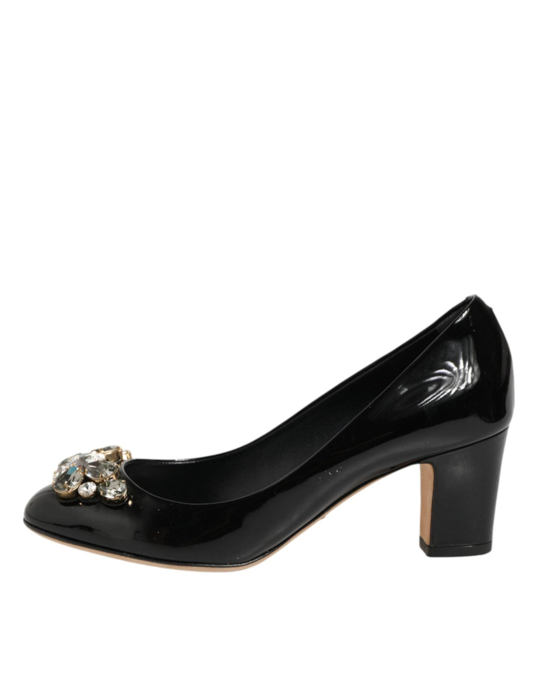 Dolce & Gabbana Black Leather Crystals Heels Pumps Shoes - RIMODA