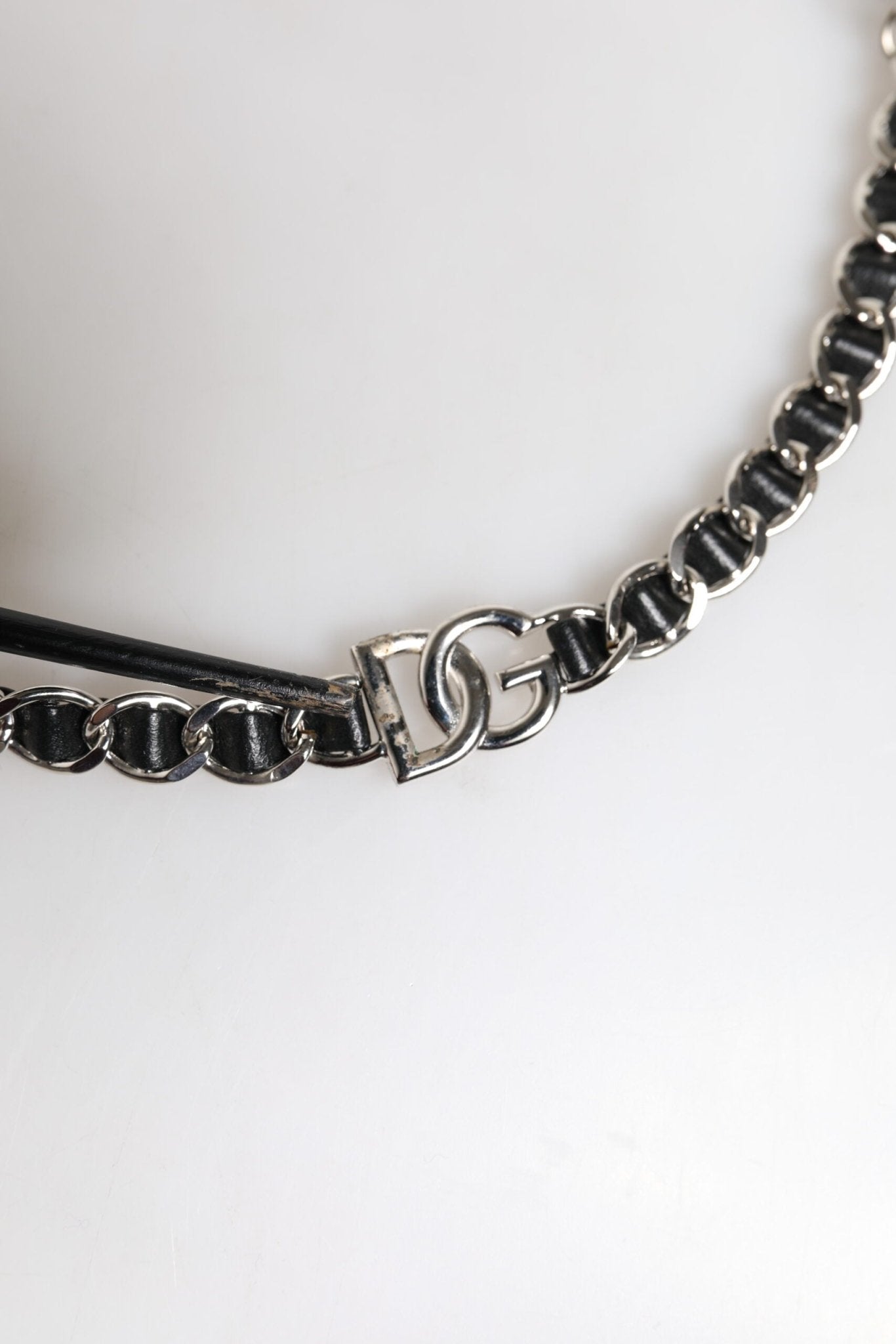Dolce & Gabbana Black Leather DG Logo Chain Bag Shoulder Strap - RIMODA