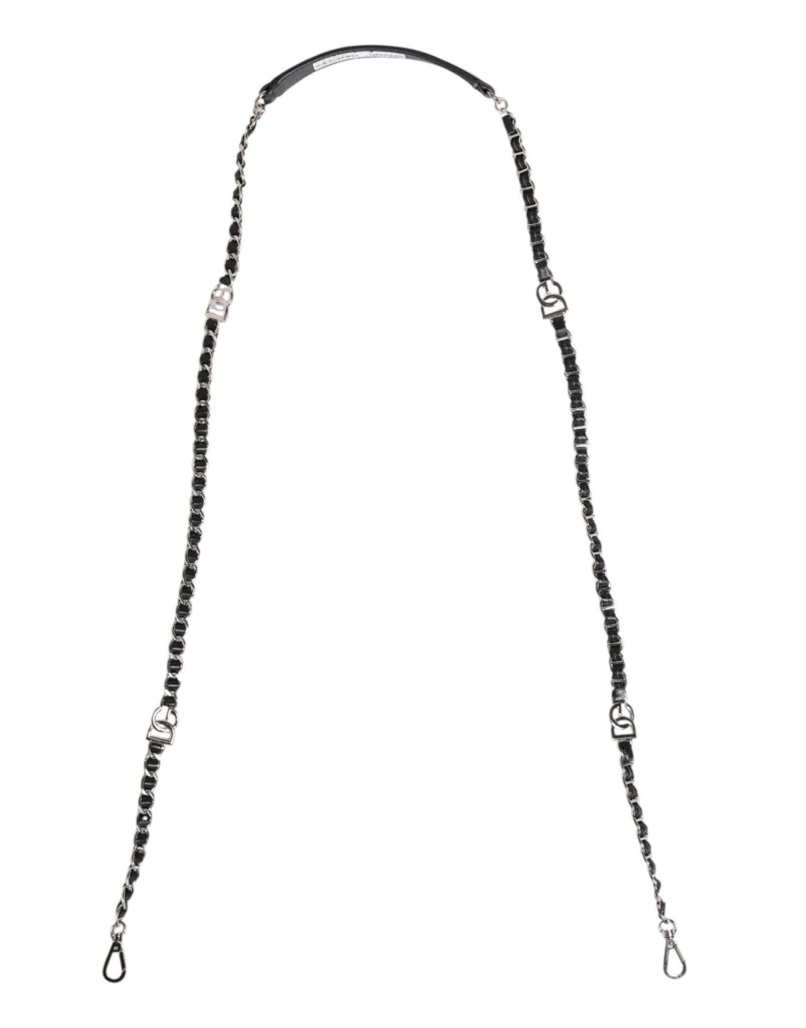 Dolce & Gabbana Black Leather DG Logo Chain Bag Shoulder Strap - RIMODA