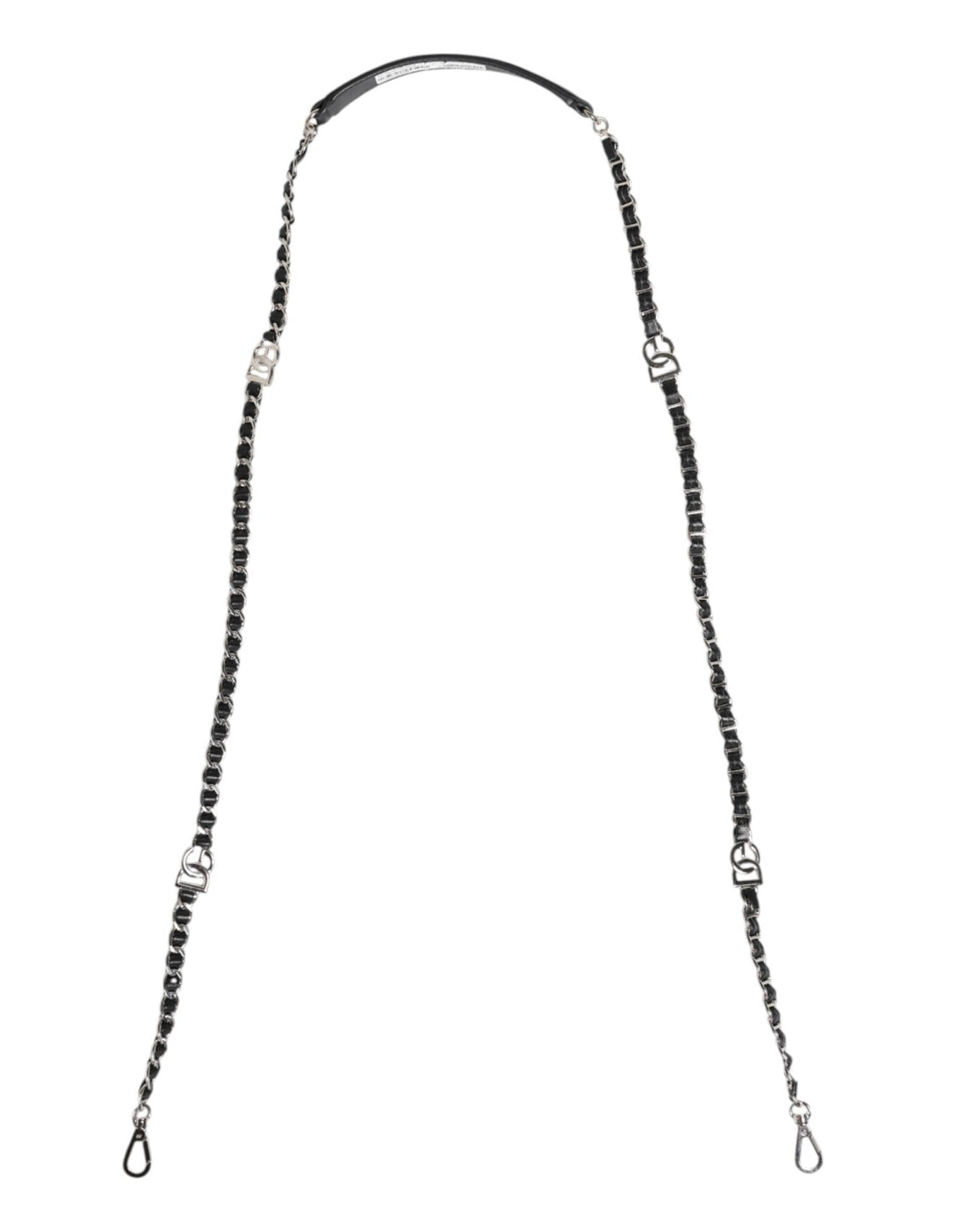 Dolce & Gabbana Black Leather DG Logo Chain Bag Shoulder Strap - RIMODA